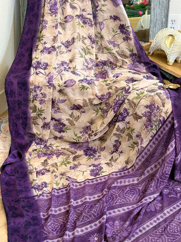 Chiffon Floral Printed Saree