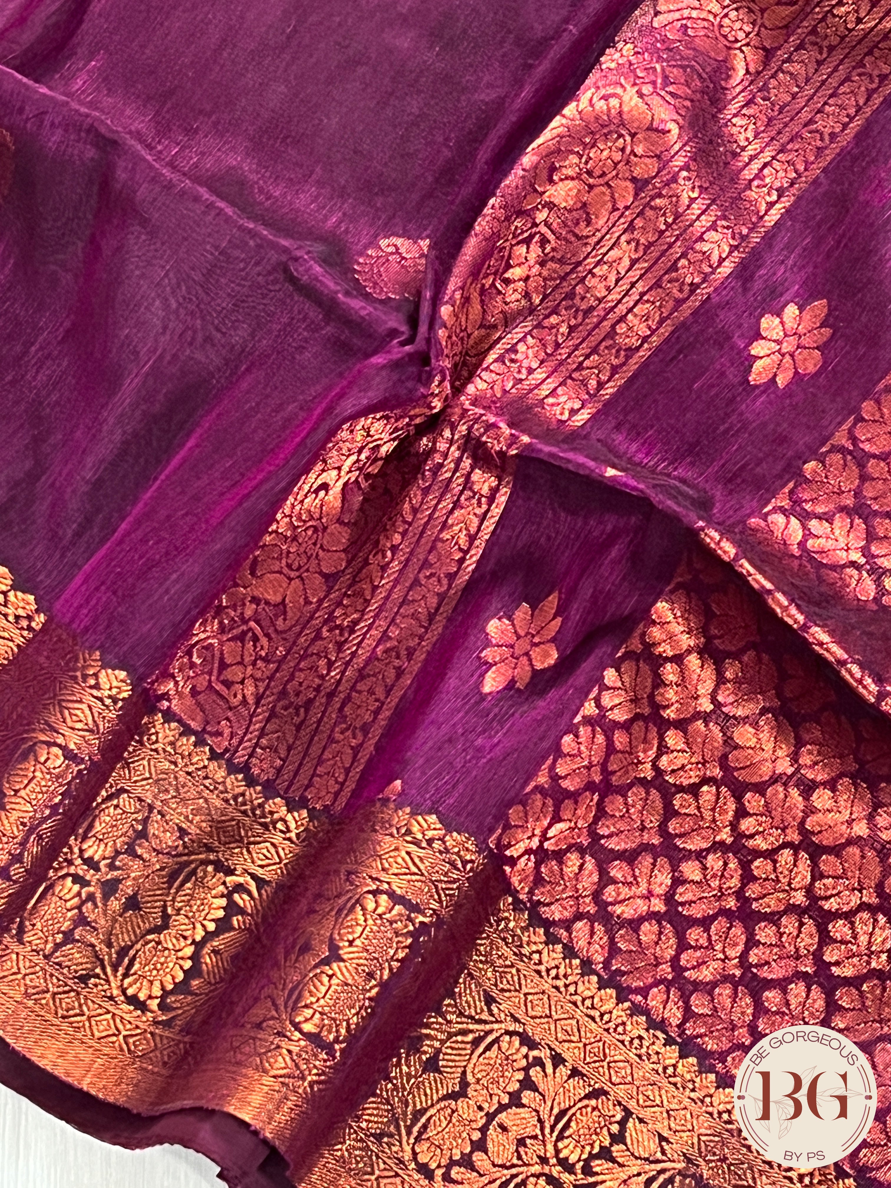 Linen Handloom Saree saree color - purple