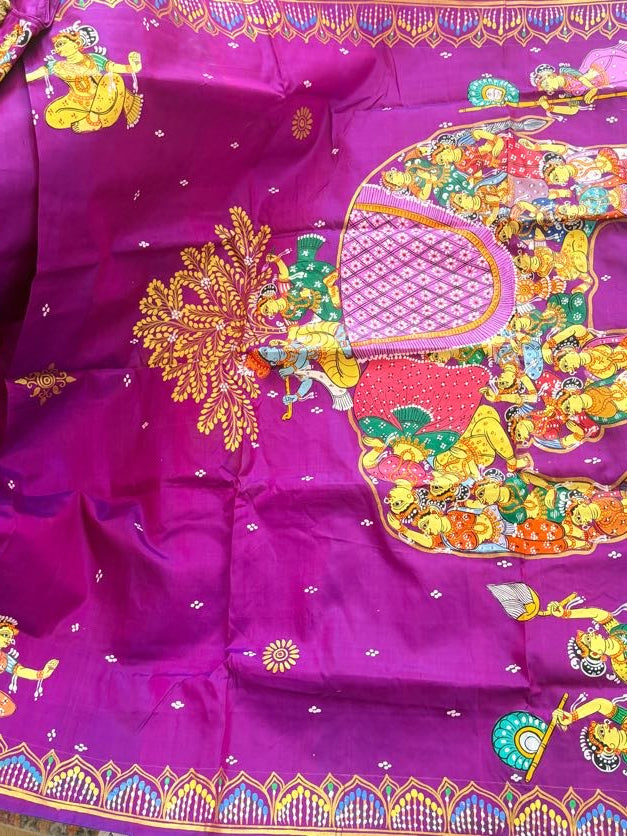 Kandarpa hasthi design on pure silk
