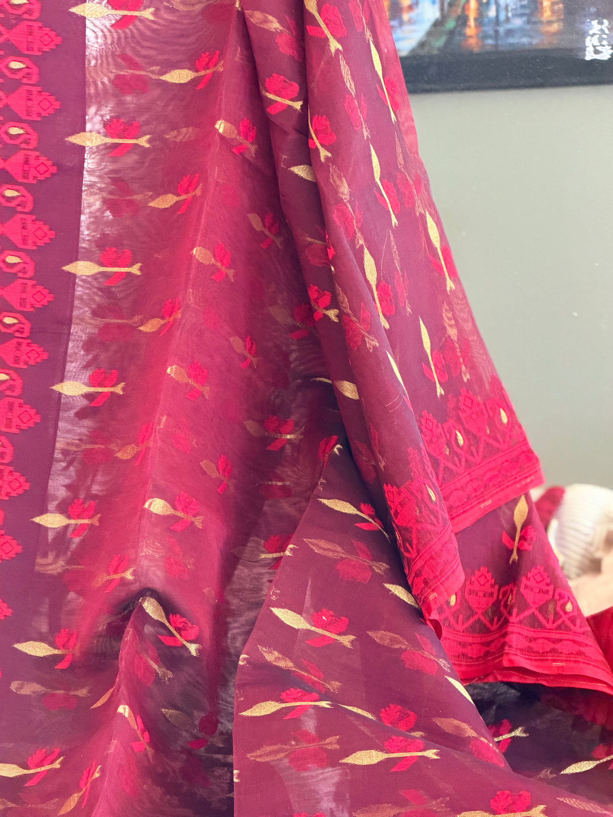 Jamdani Cotton Silk Saree