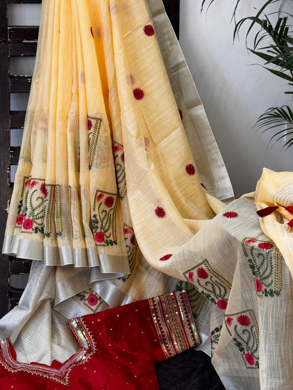 Tissue Silk with Embroidery