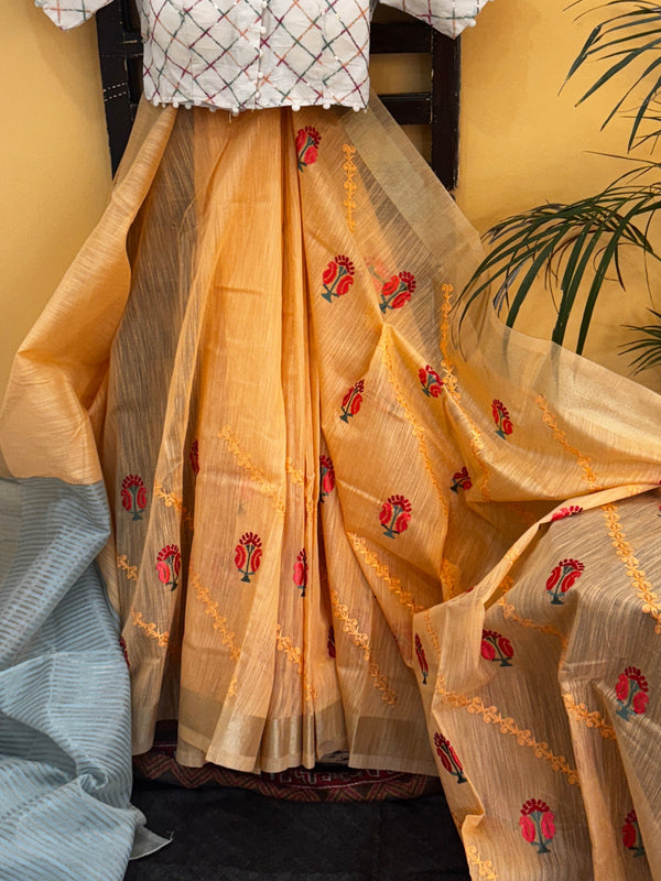 Tissue Silk with Embroidery