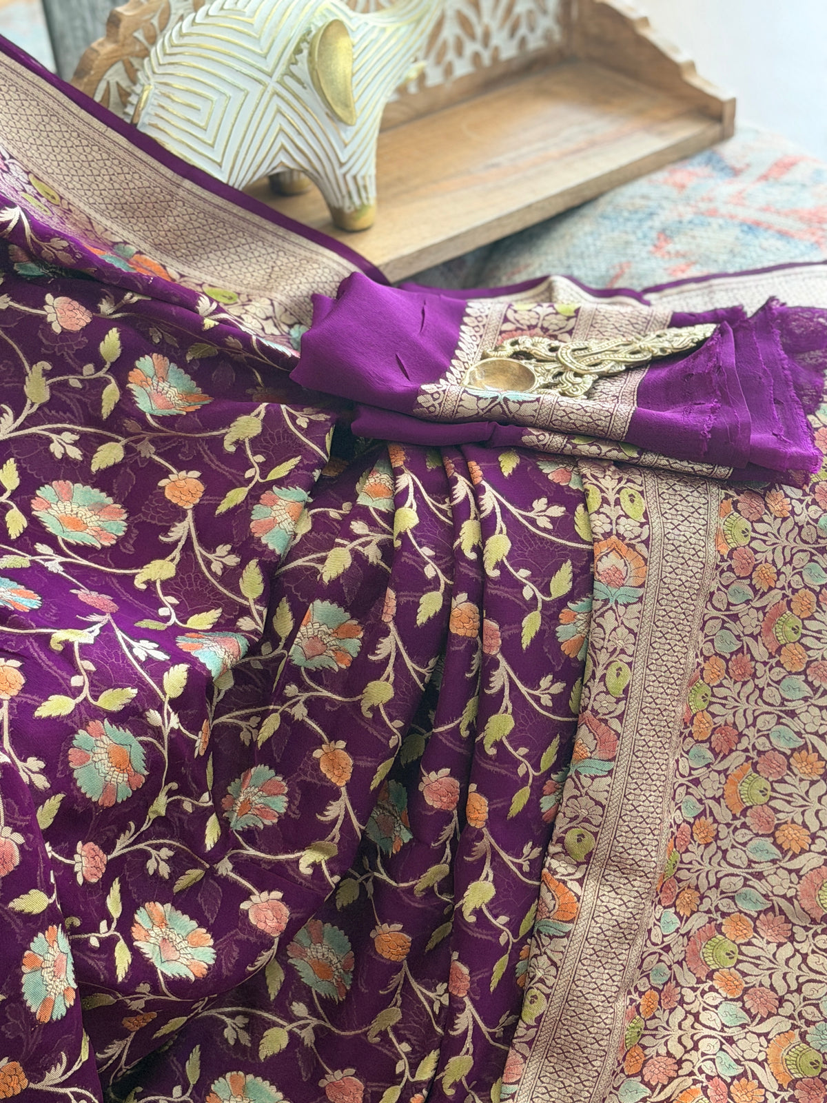Khaddi Georgette Banarasi Saree
