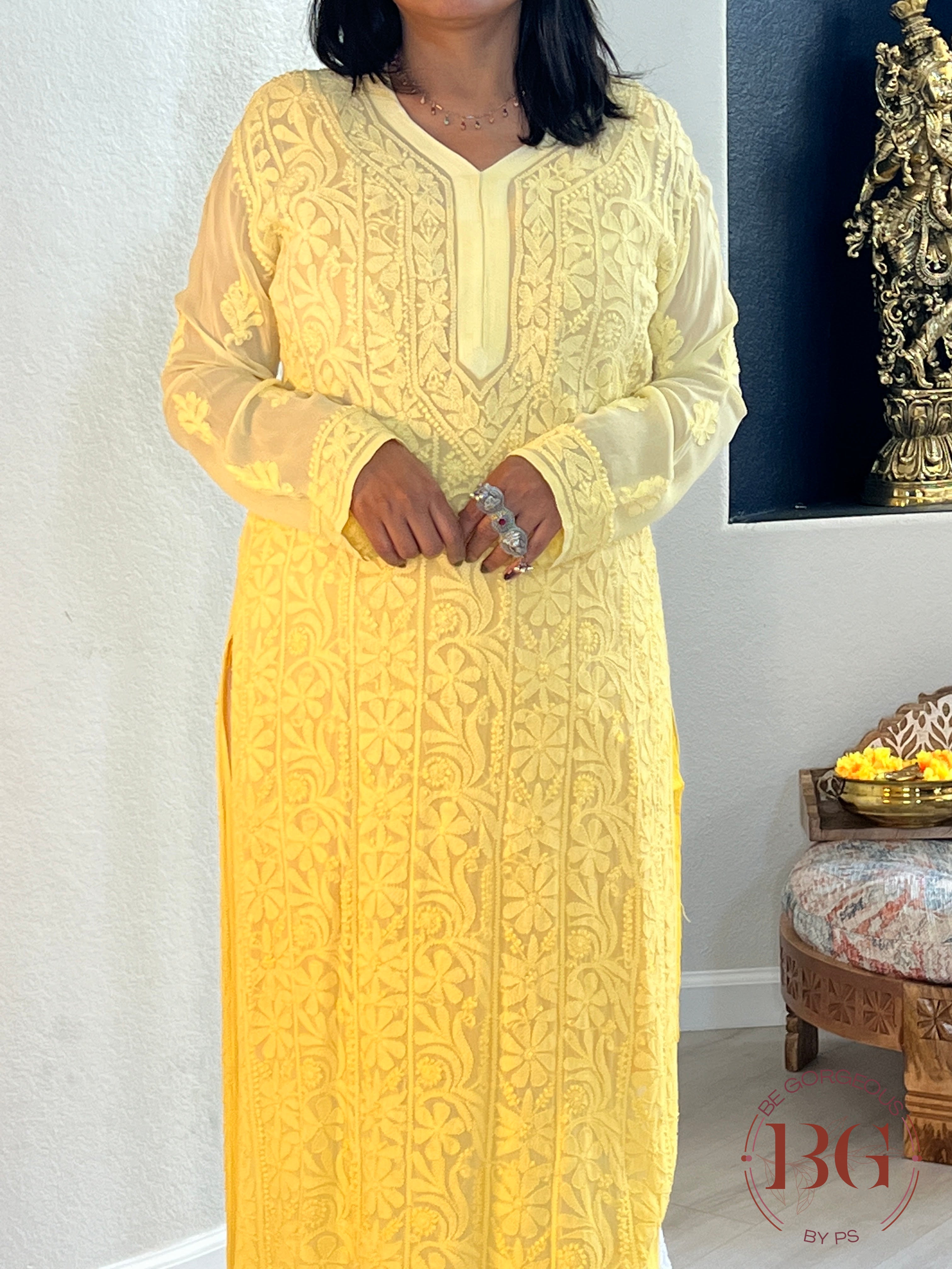 CHIFFON PURE GEORGETTE SHADED(44) YELLOW