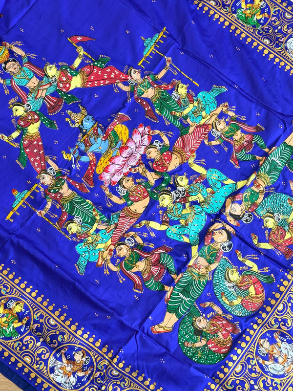 Pattachitra Kandarpa ratha theme saree on pure silk