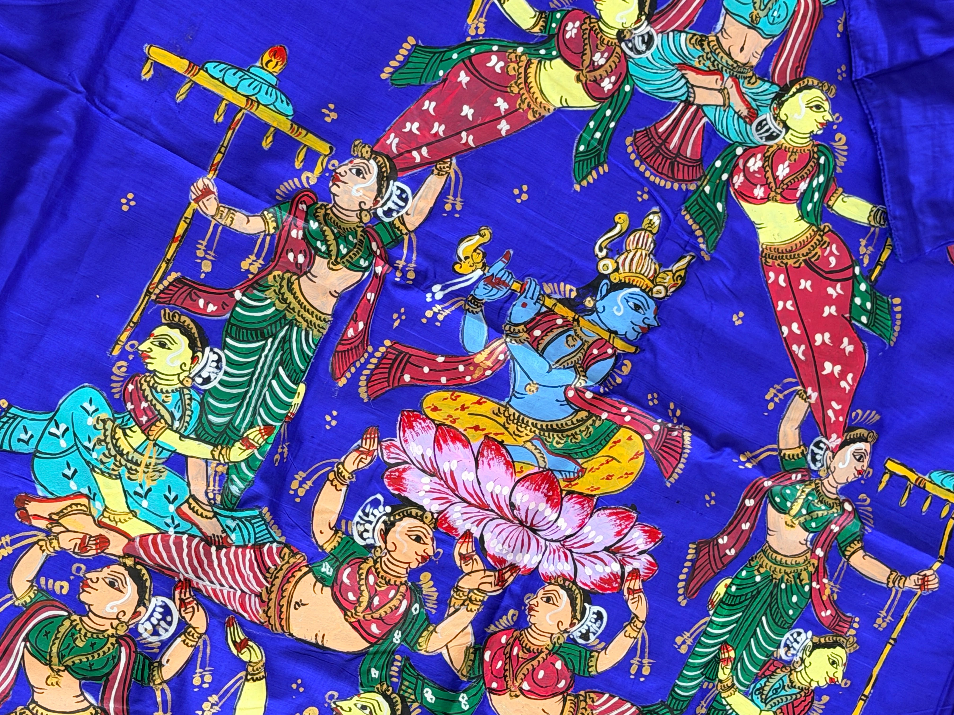 Pattachitra Kandarpa ratha theme saree on pure silk