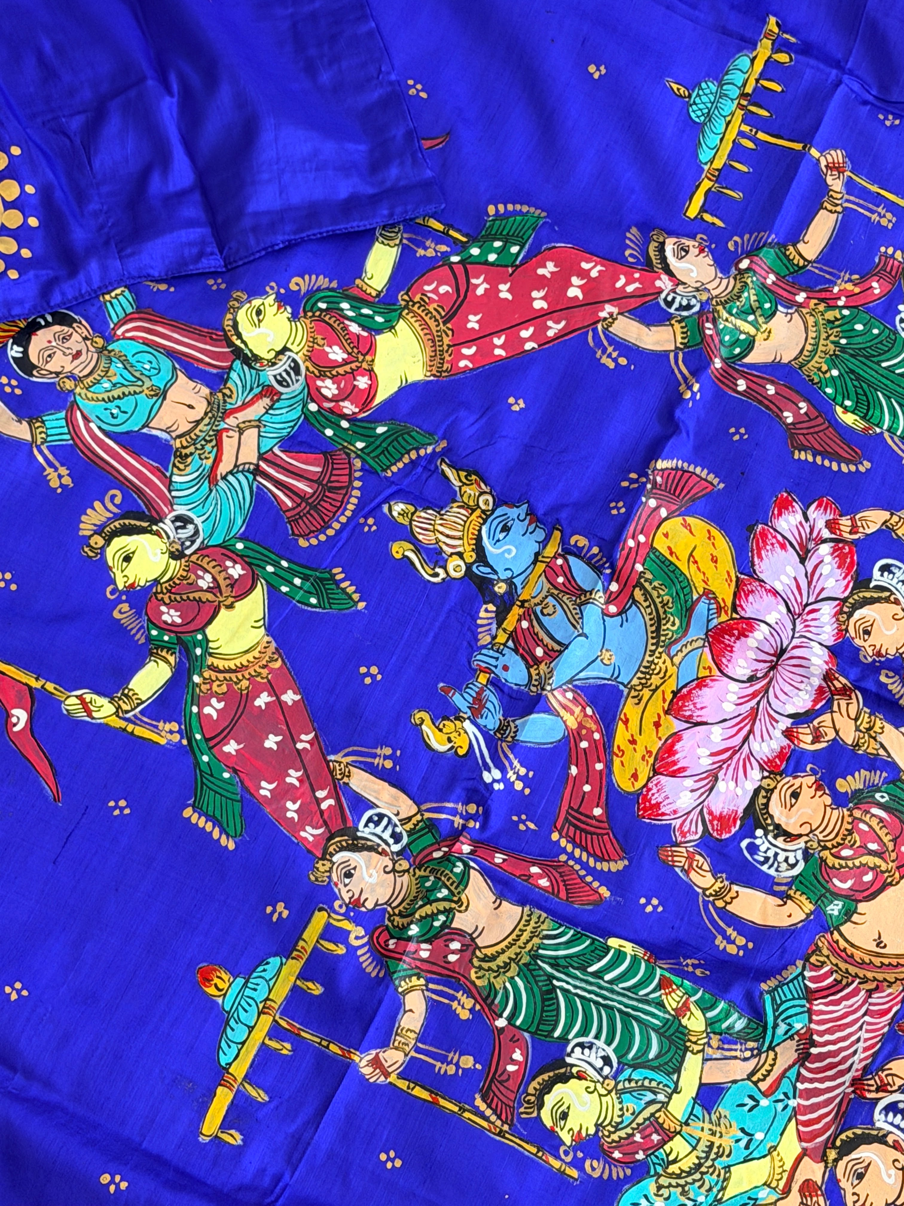 Pattachitra Kandarpa ratha theme saree on pure silk