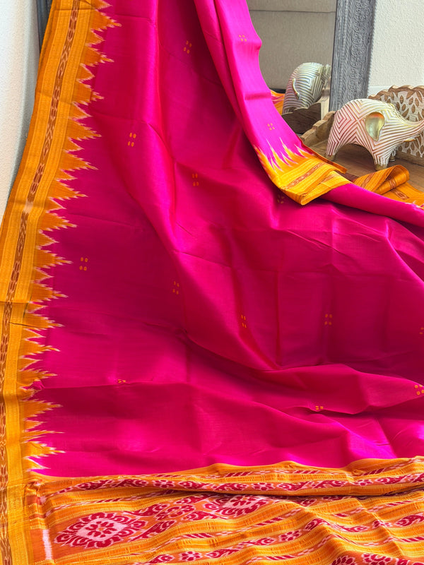 Khandua plain mini buti odisha handloom saree