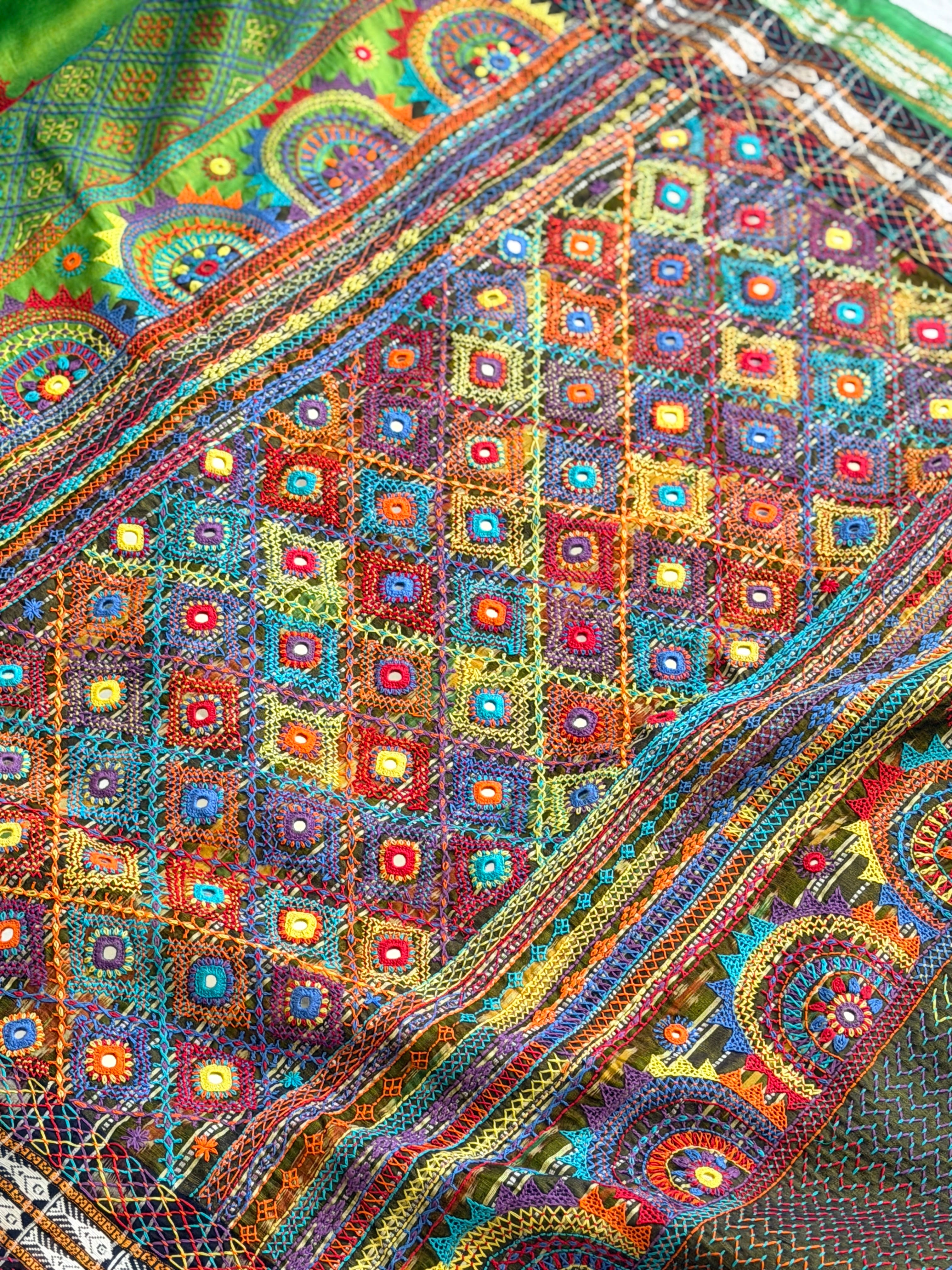 Lambani Hand Embroidered Raw Silk Saree