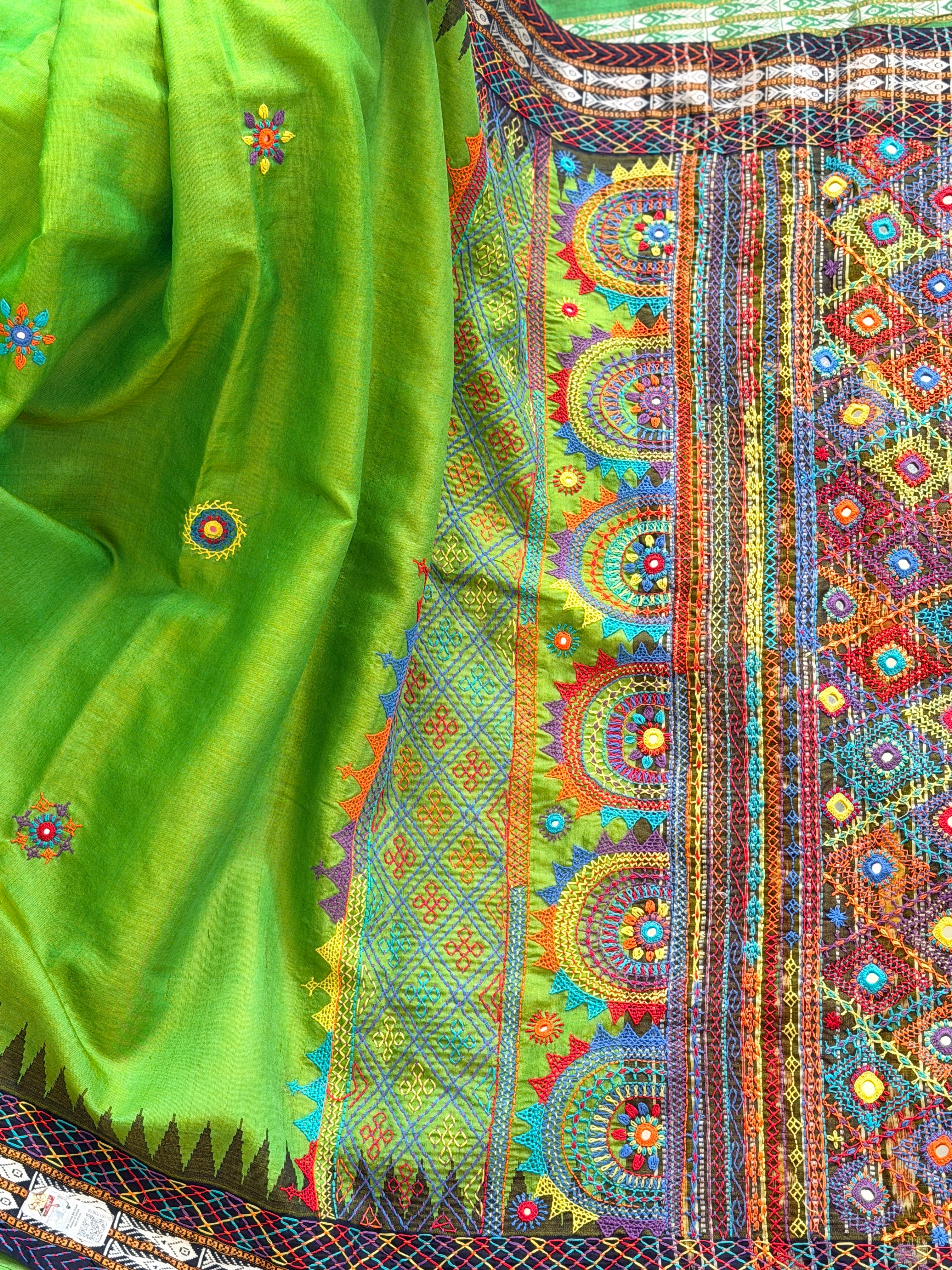 Lambani Hand Embroidered Raw Silk Saree