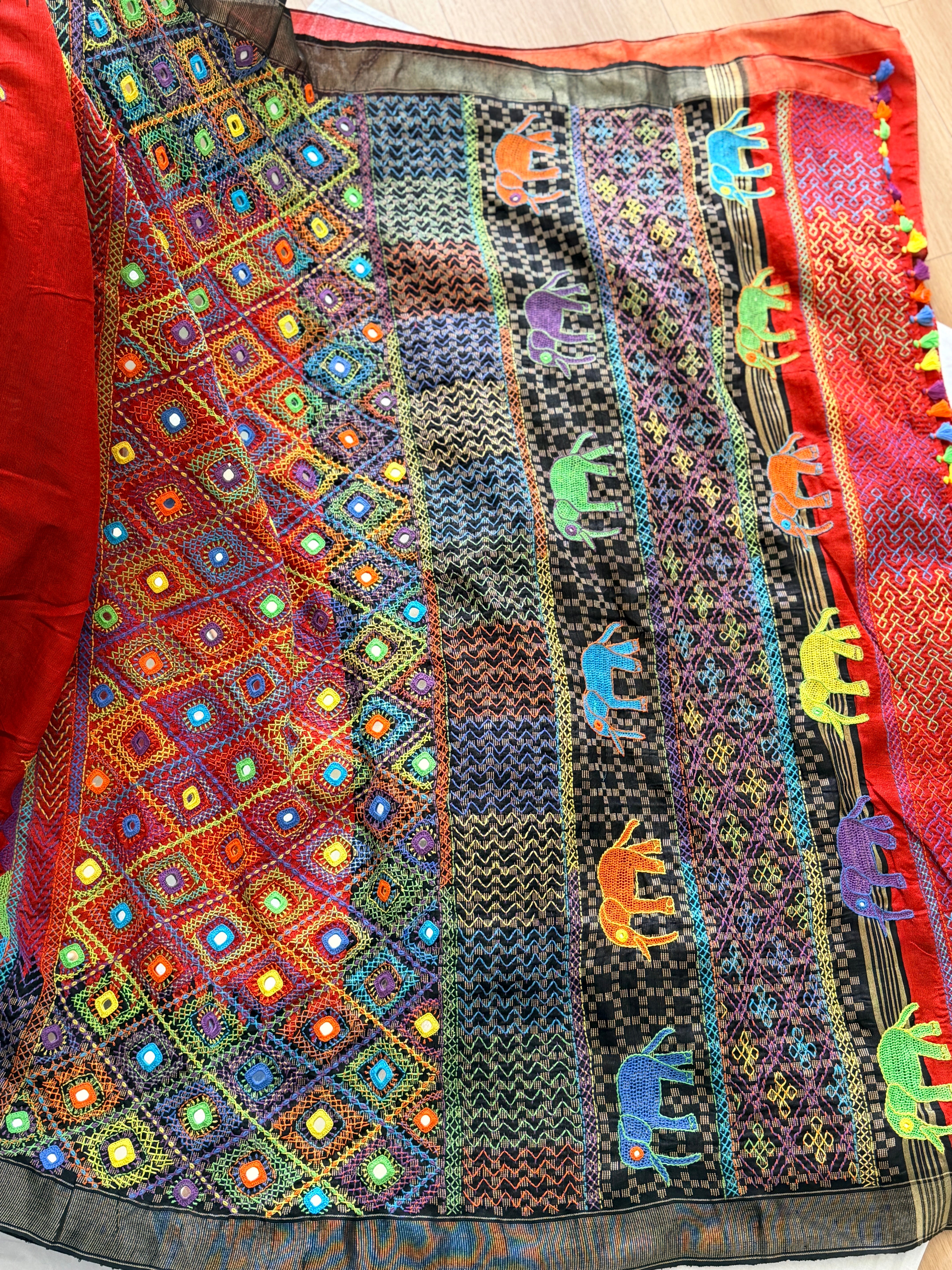 Lambani Hand Embroidered Raw Silk Saree