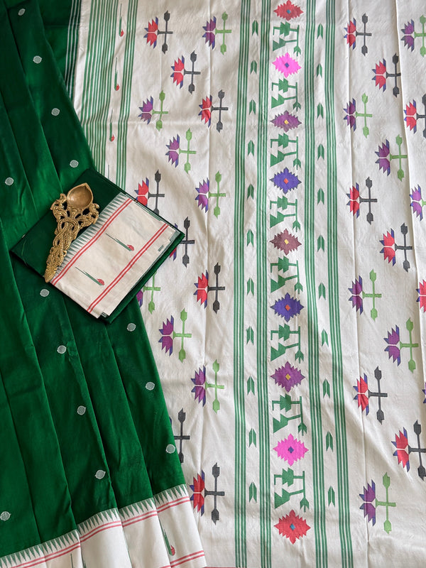 Paithani Muniya border Pure silk handloom saree