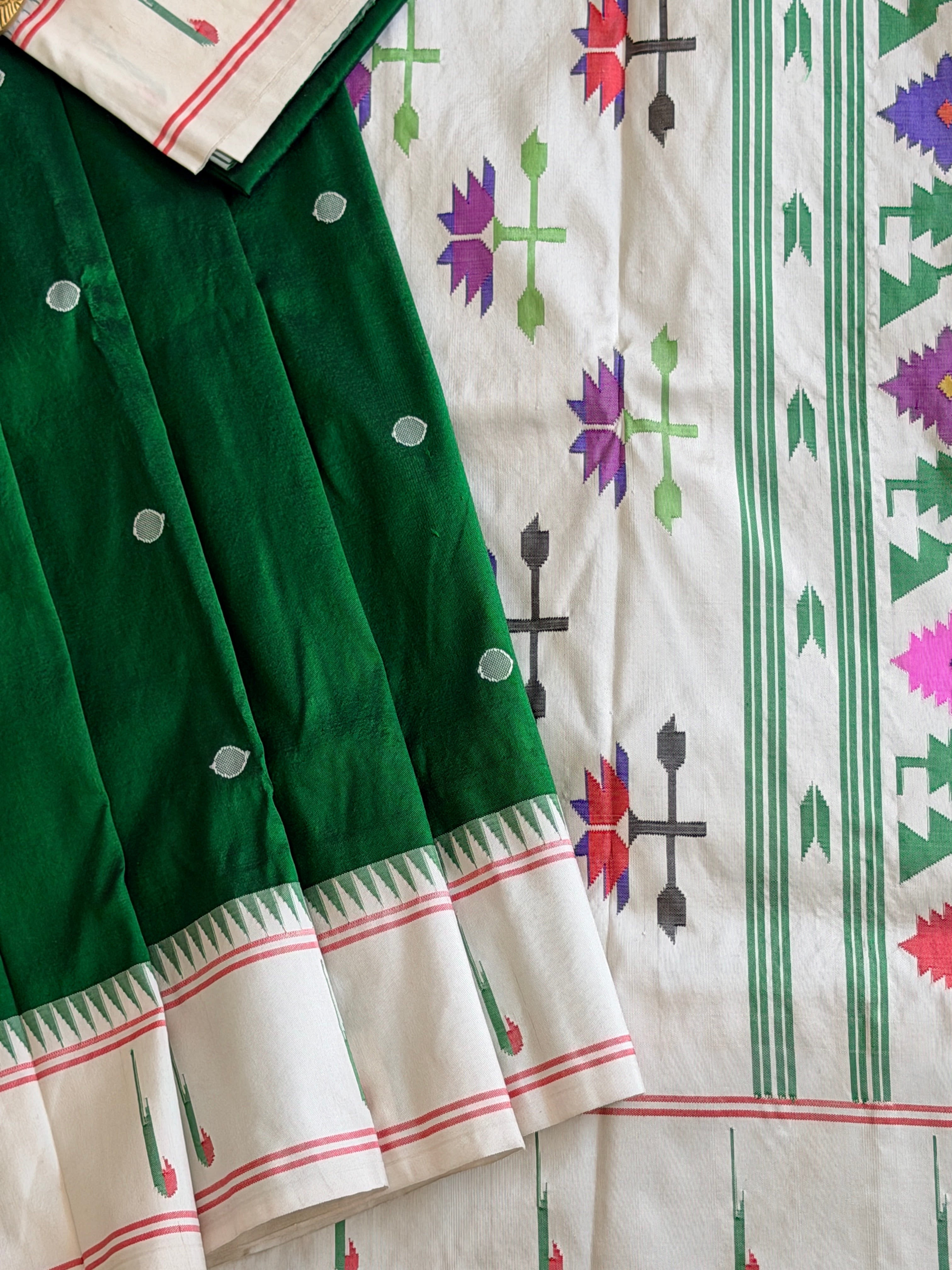 Paithani Muniya border Pure silk handloom saree