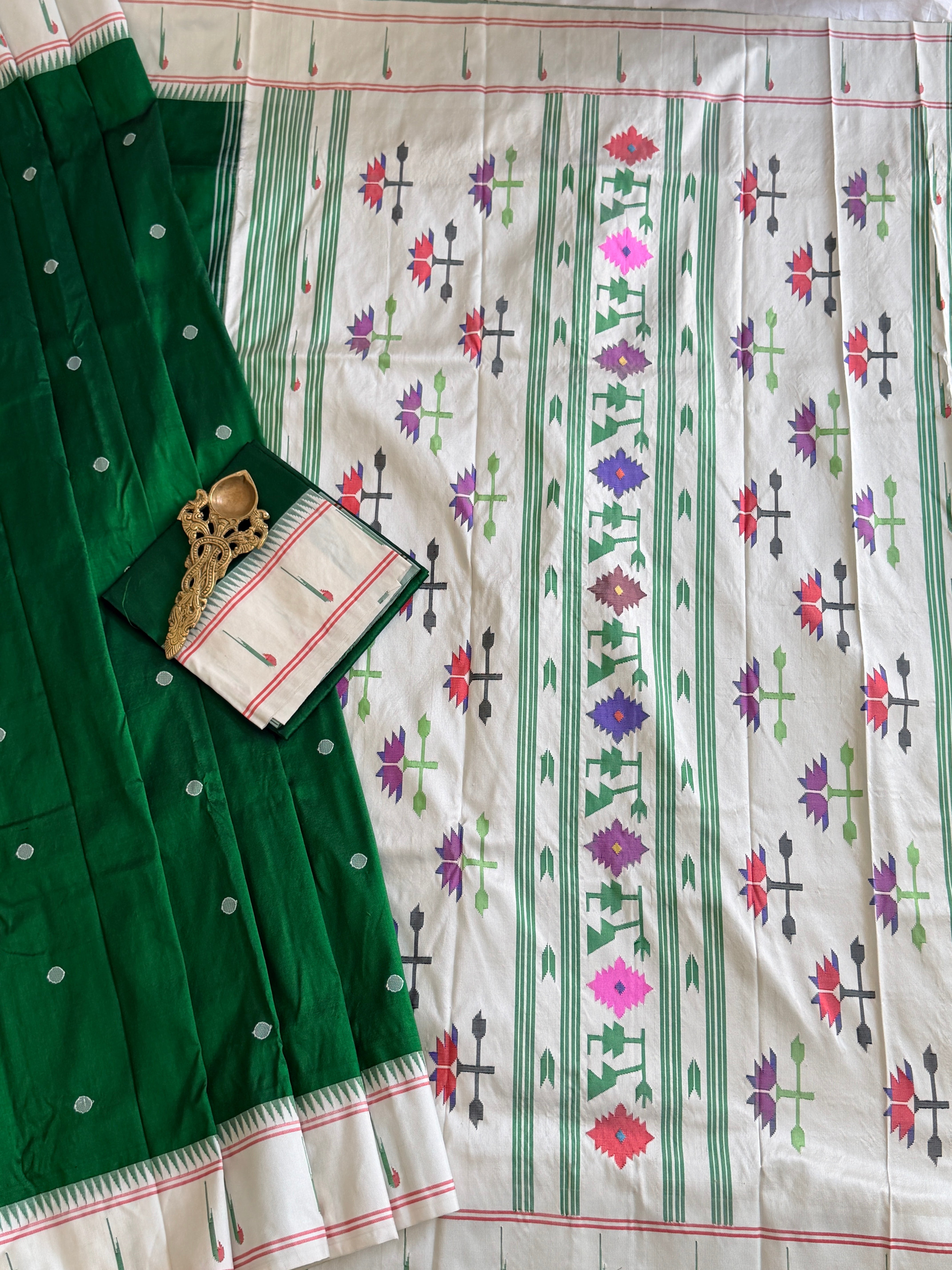 Paithani Muniya border Pure silk handloom saree