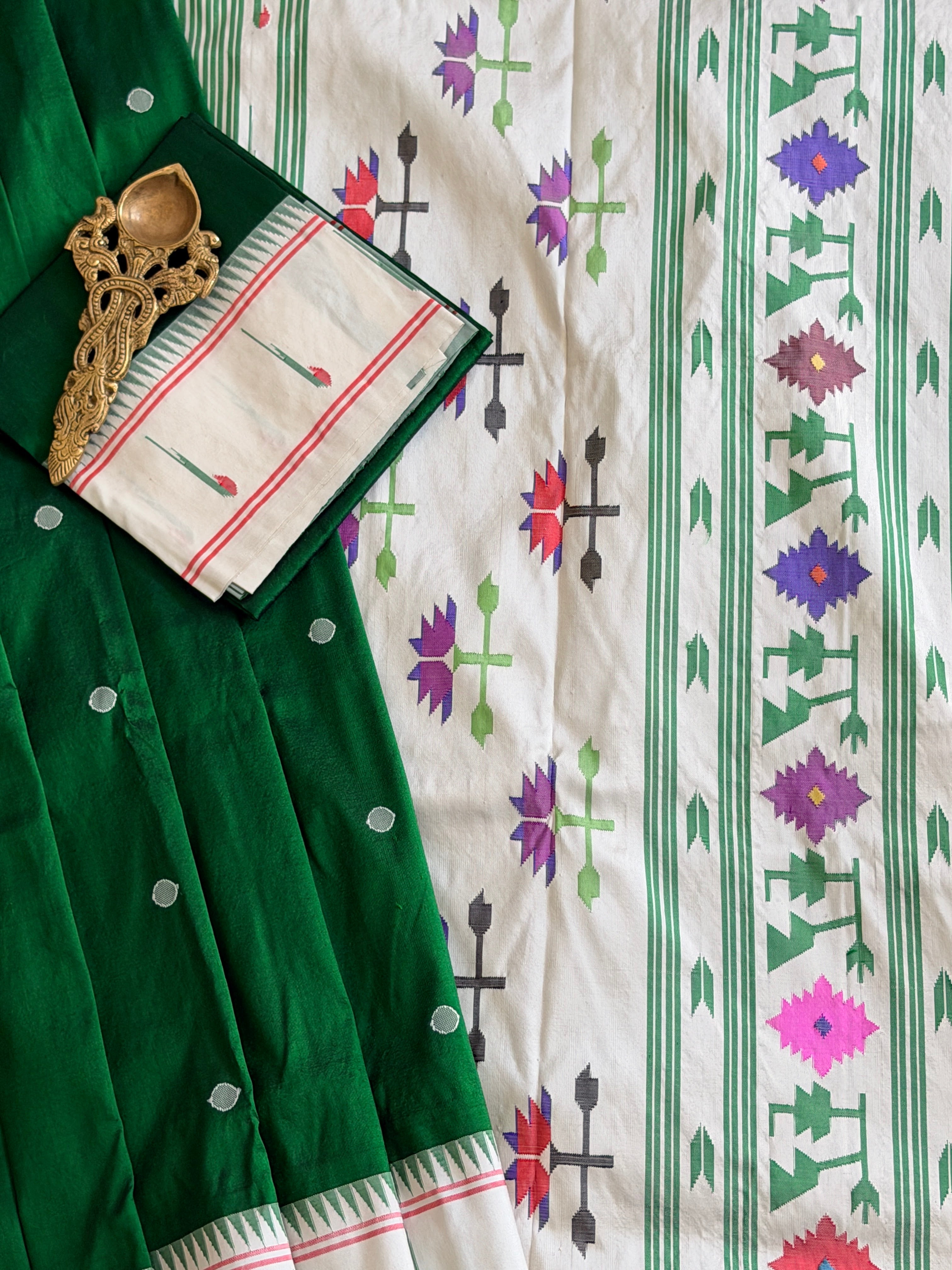 Paithani Muniya border Pure silk handloom saree