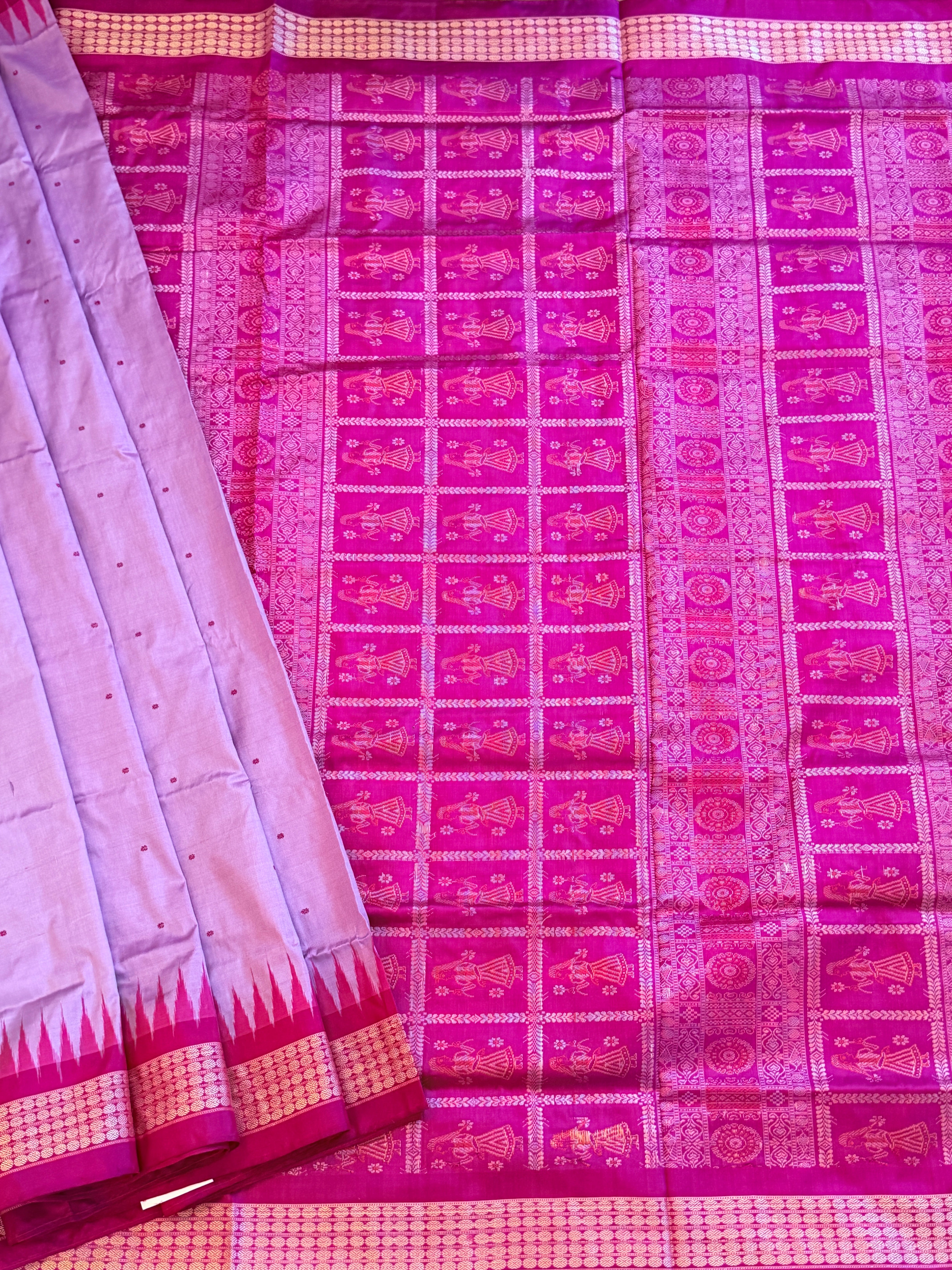 Purple Pure bomkai silk saree with bp