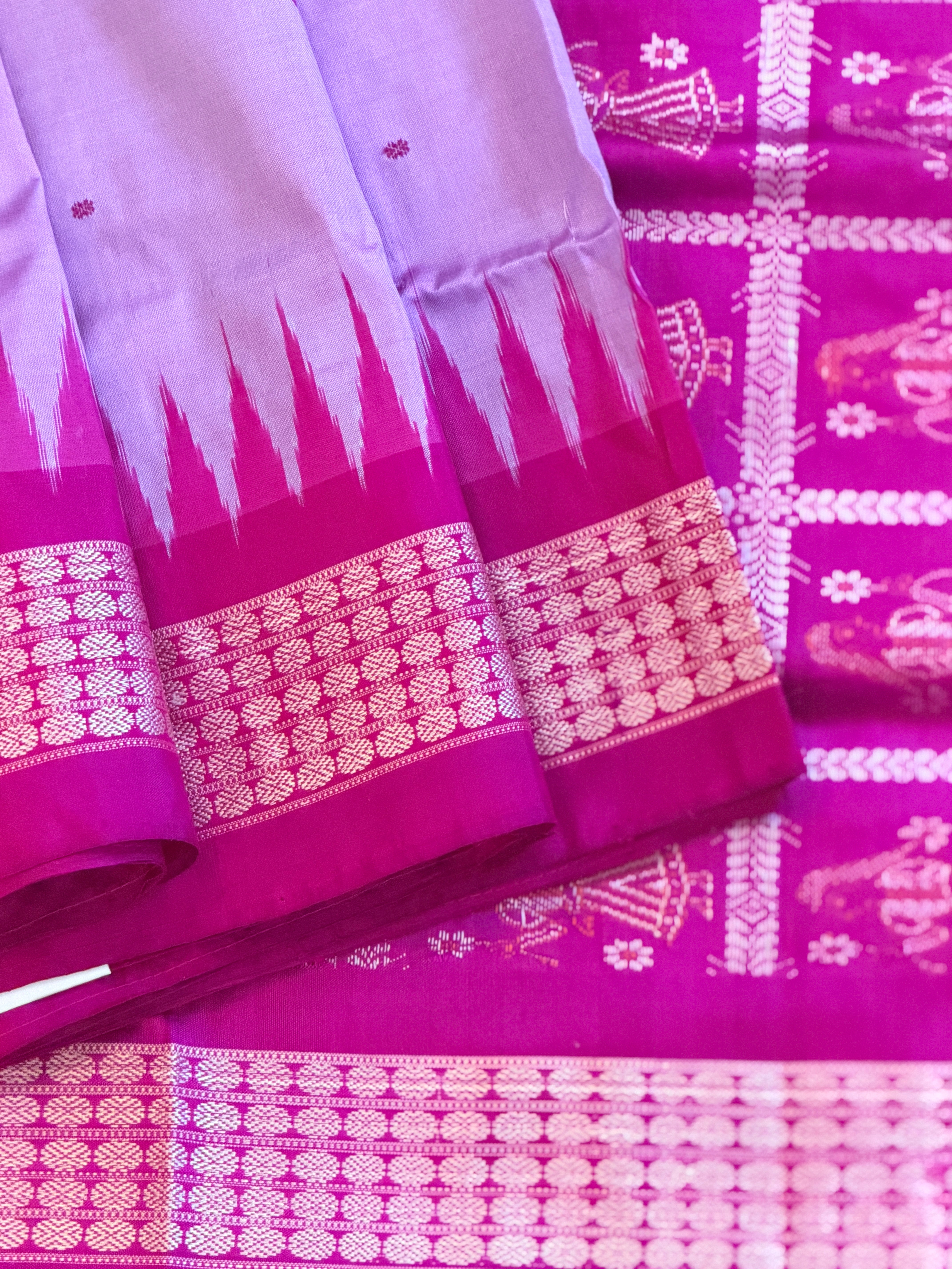 Purple Pure bomkai silk saree with bp