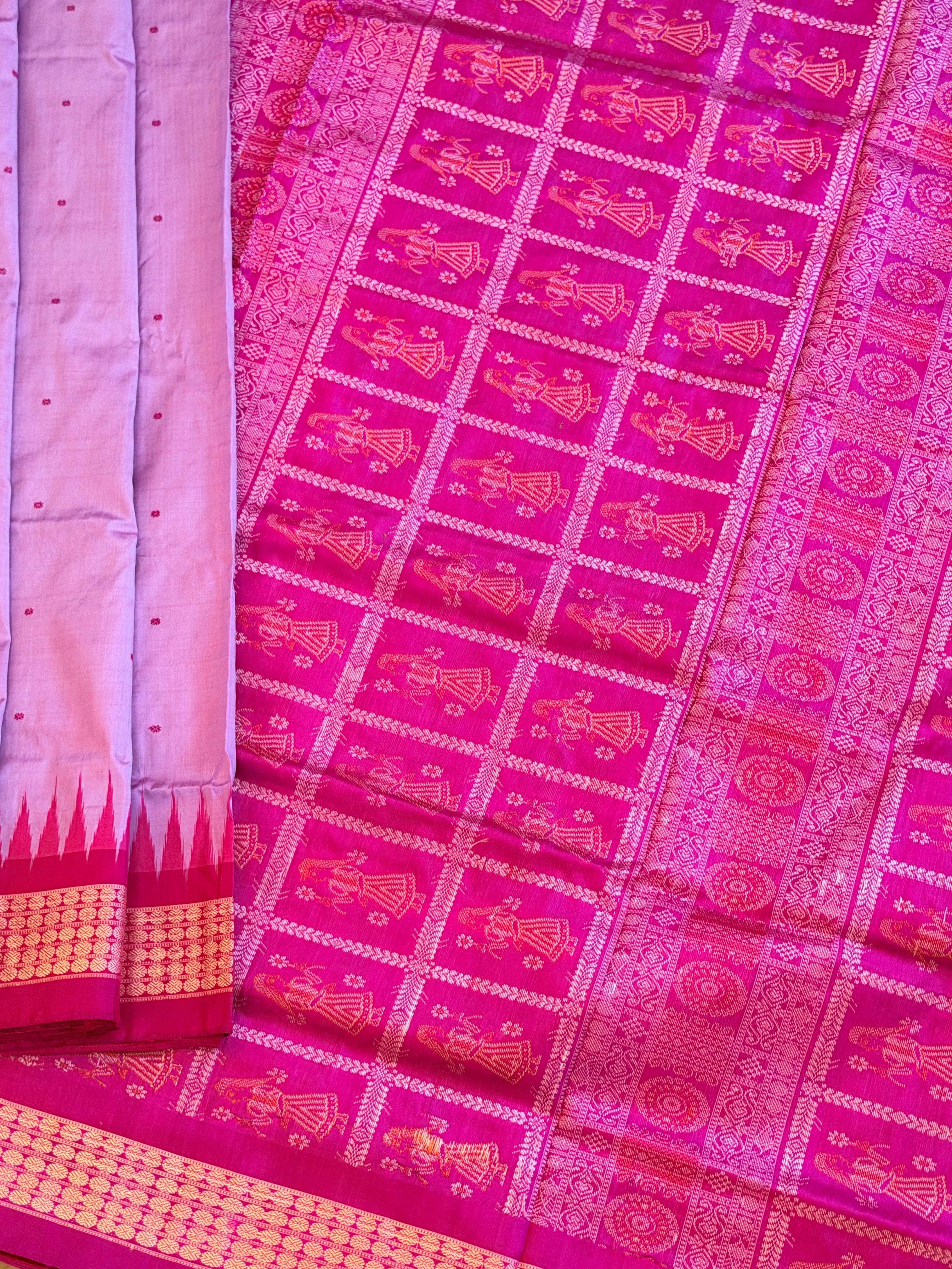 Purple Pure bomkai silk saree with bp