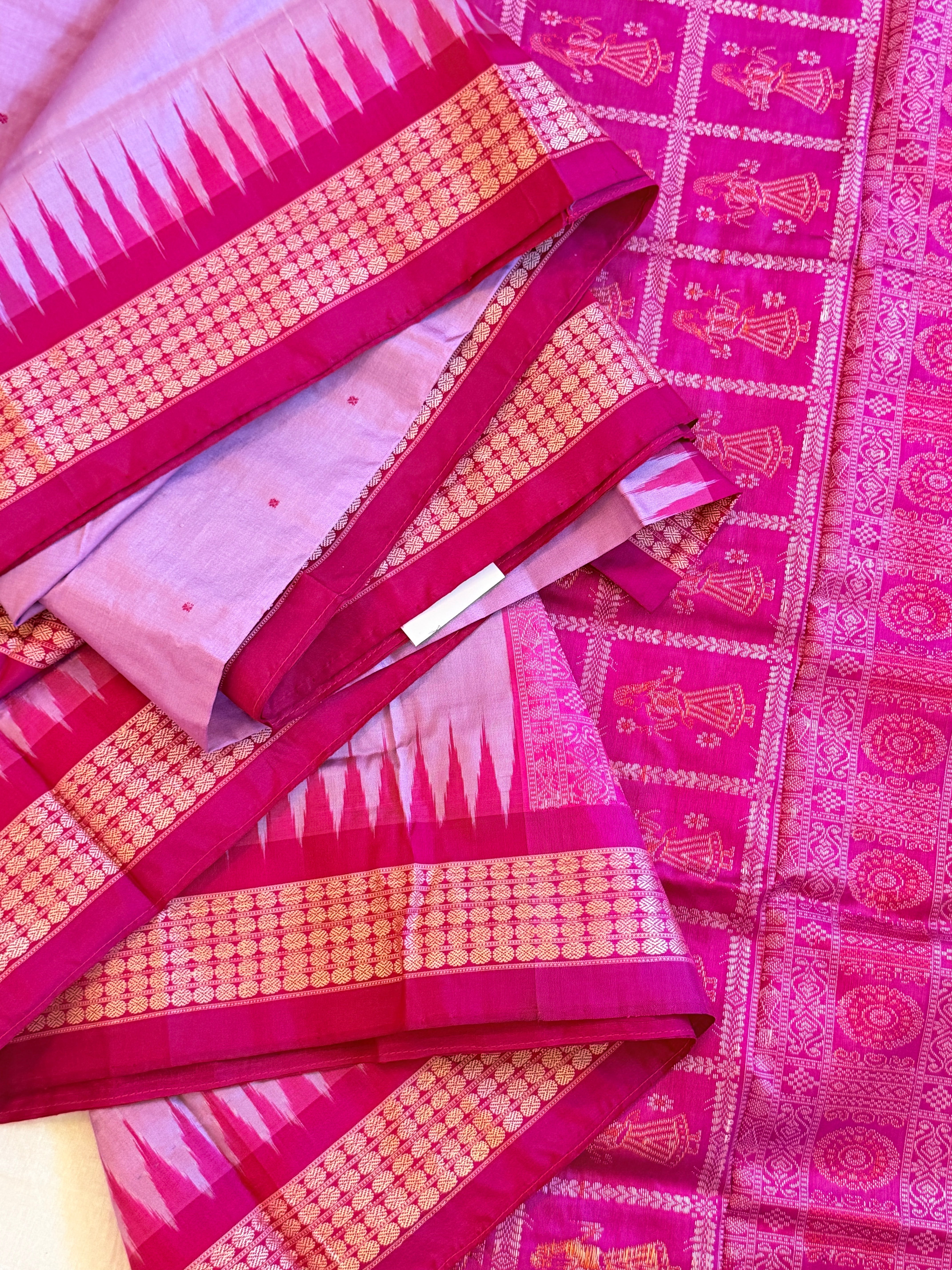 Purple Pure bomkai silk saree with bp