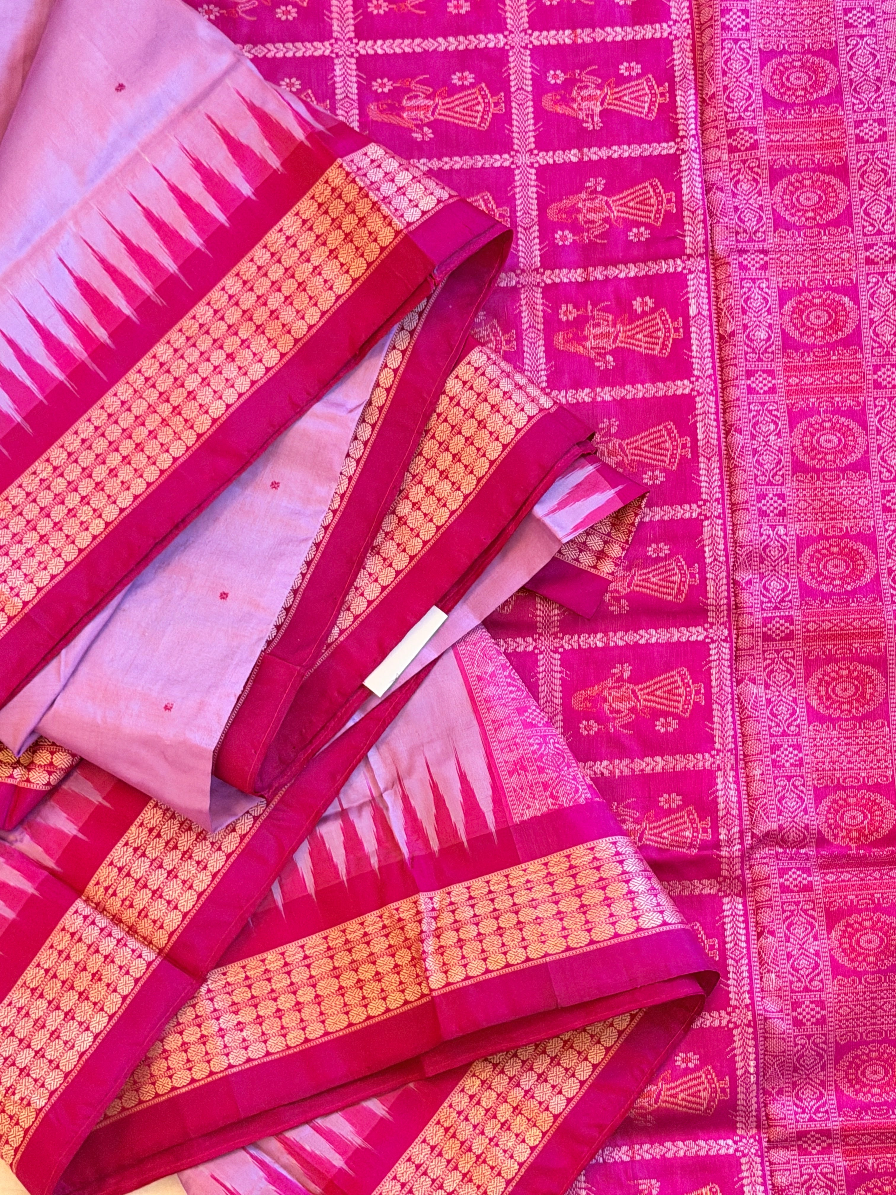 Purple Pure bomkai silk saree with bp