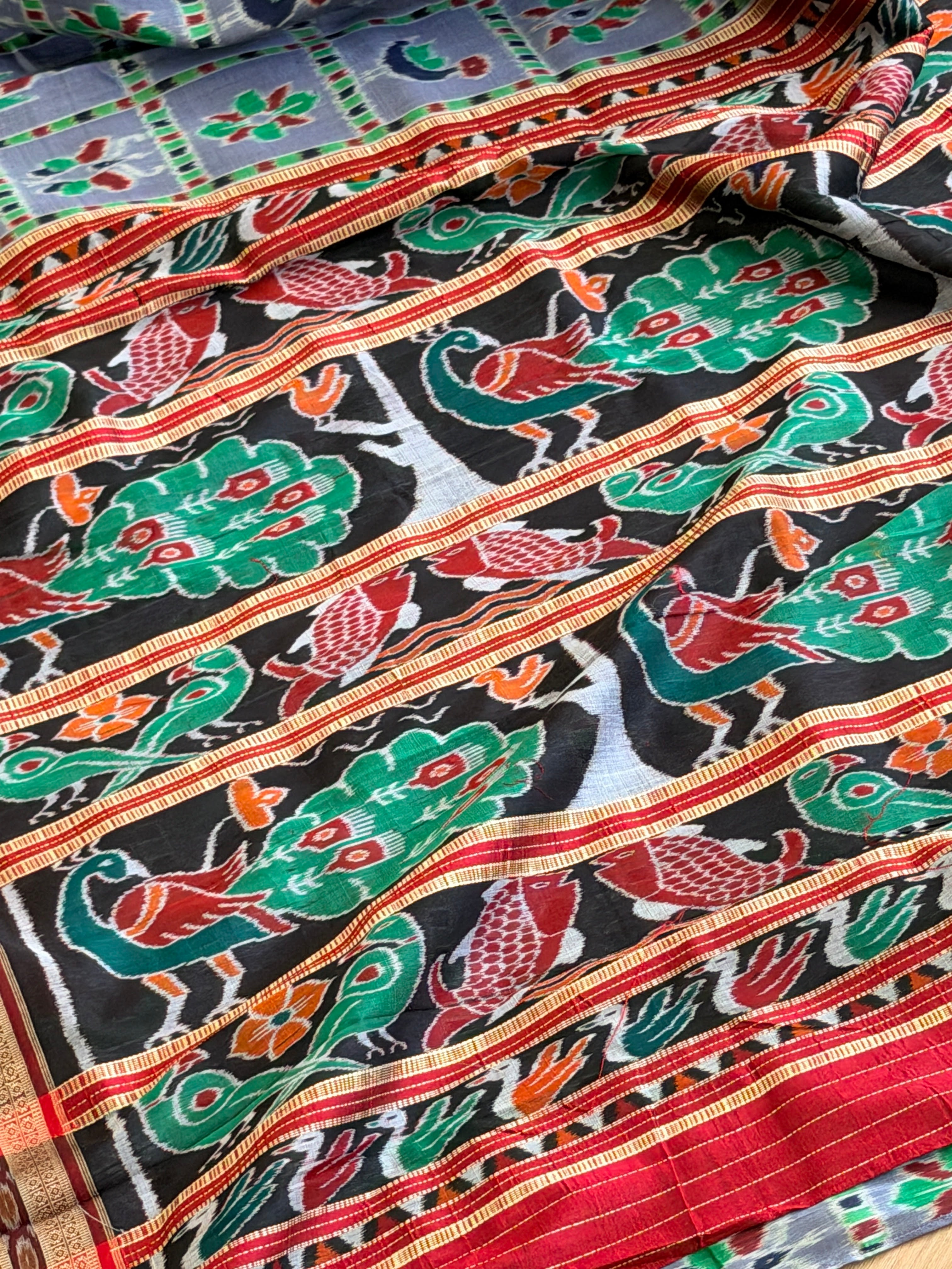 Grey Blue Nabhkothi Saree
