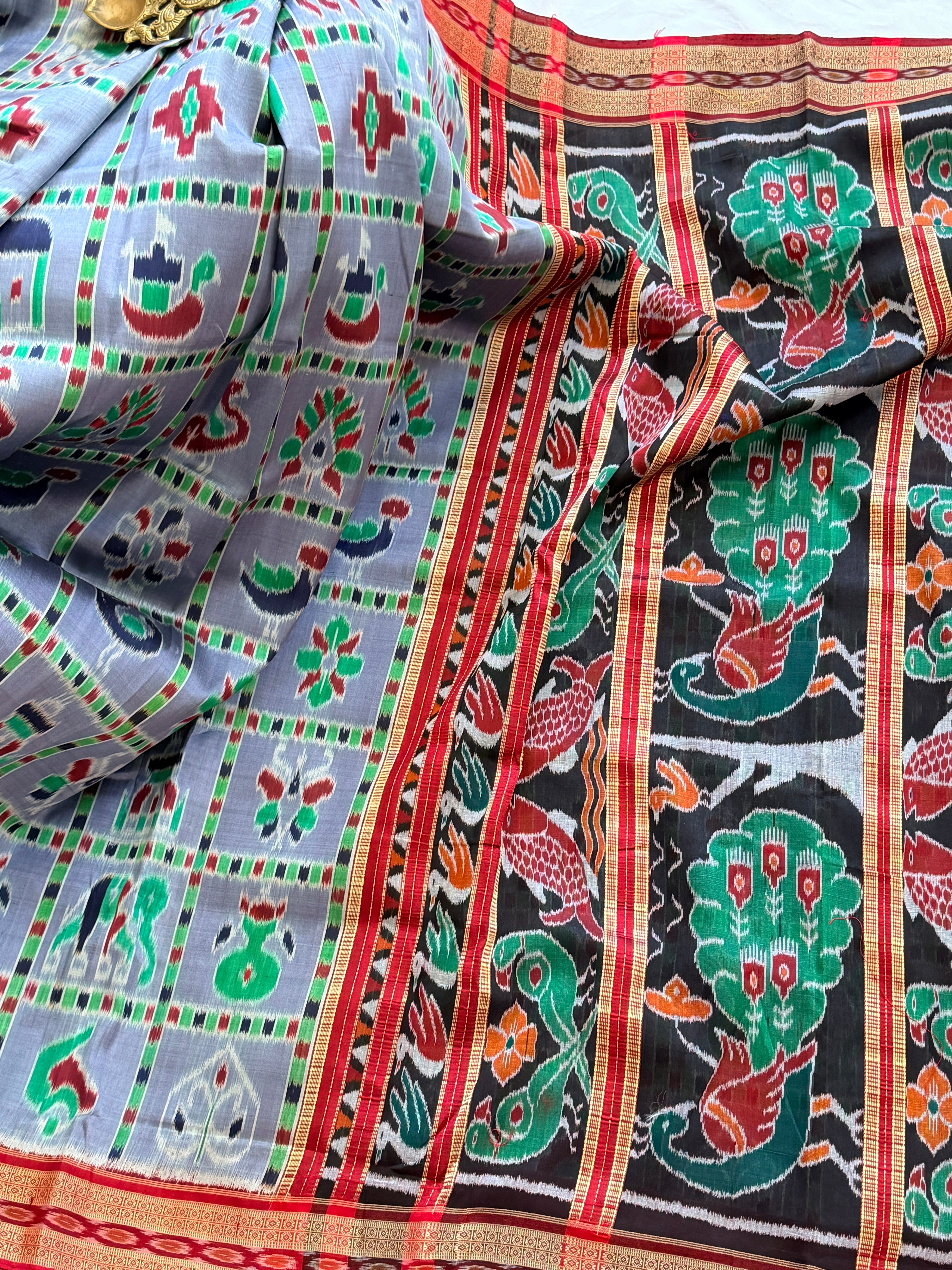 Grey Blue Nabhkothi Saree