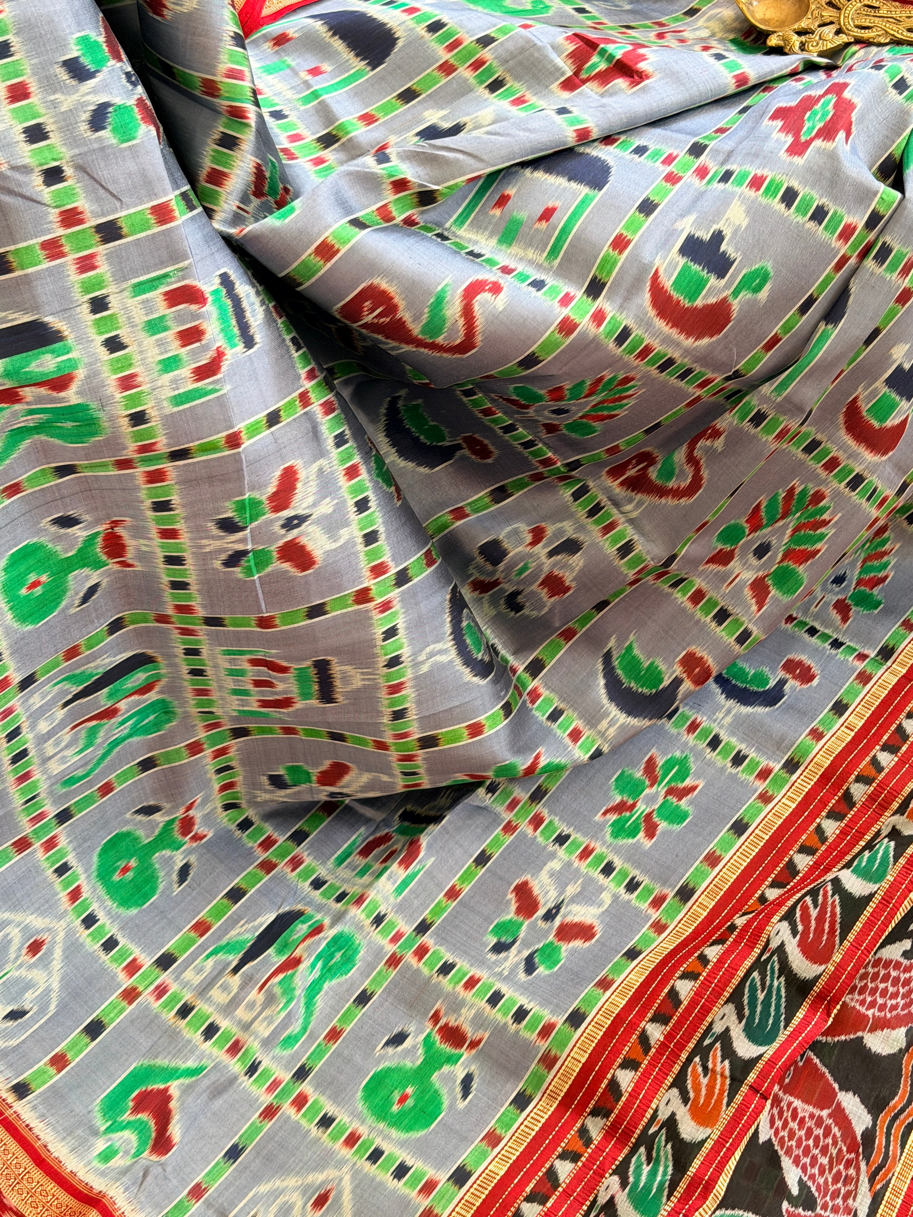 Grey Blue Nabhkothi Saree