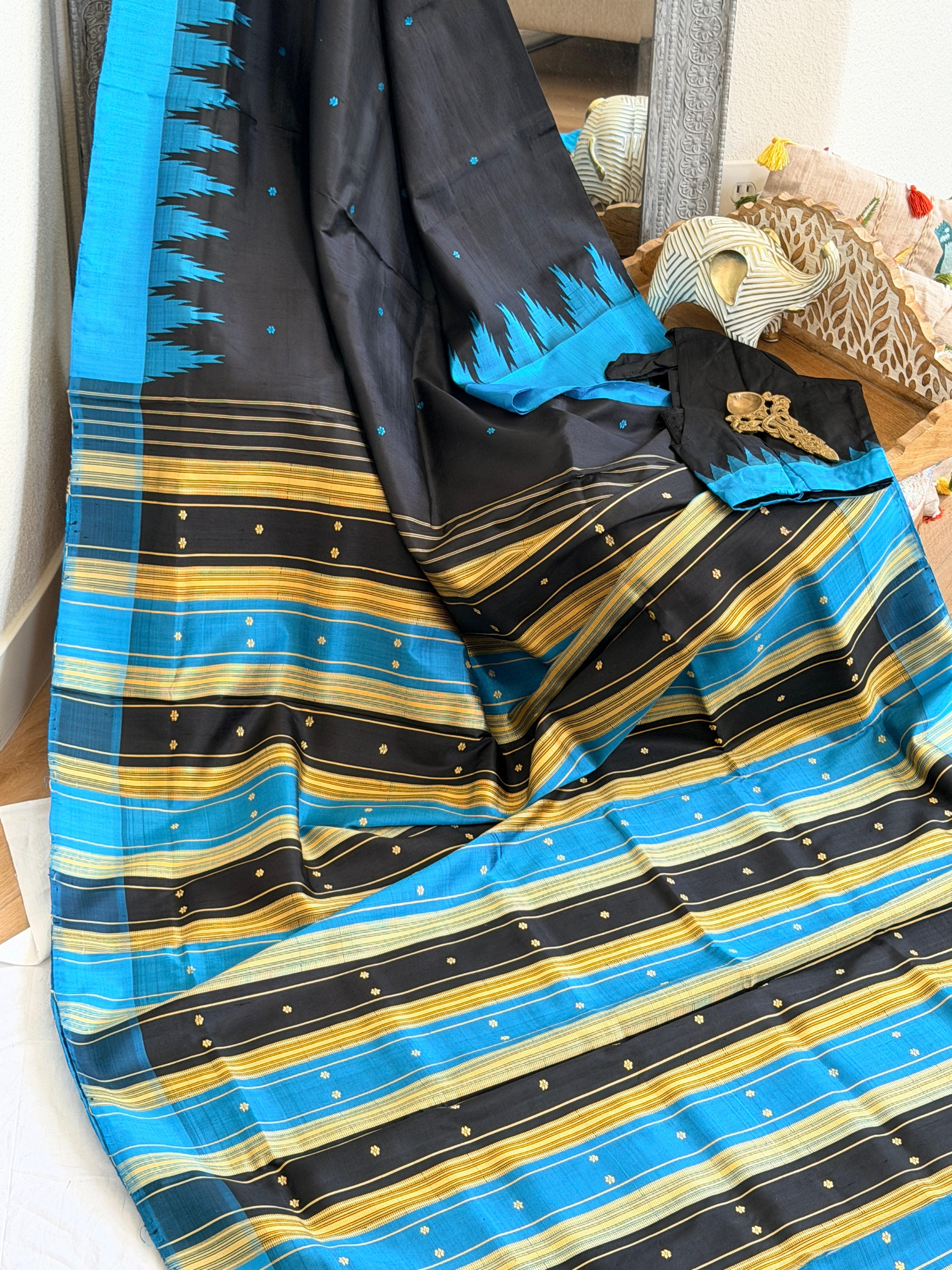 Berhampuri odisha pure silk double pallu saree
