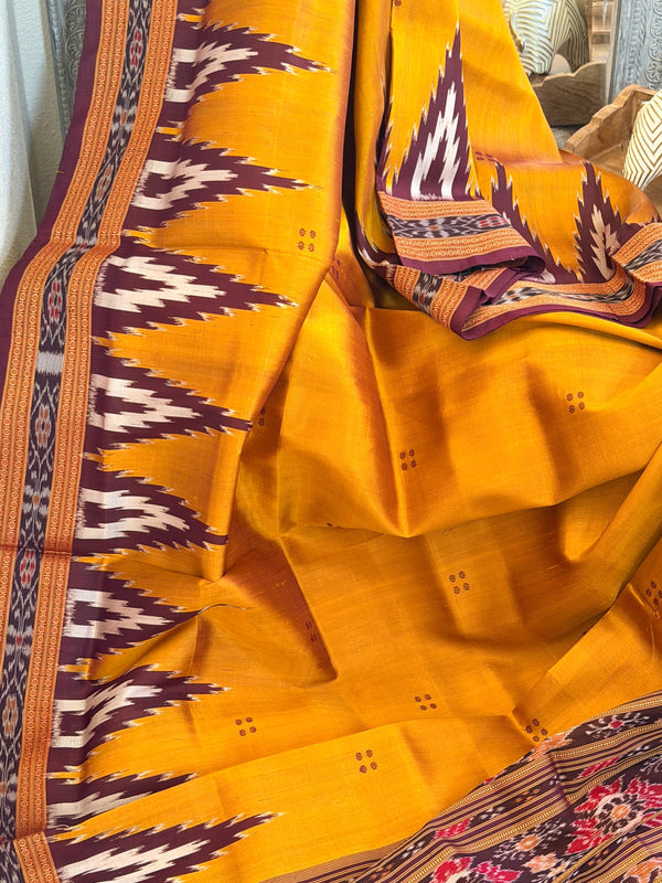 Big temple khandua odisha silk saree