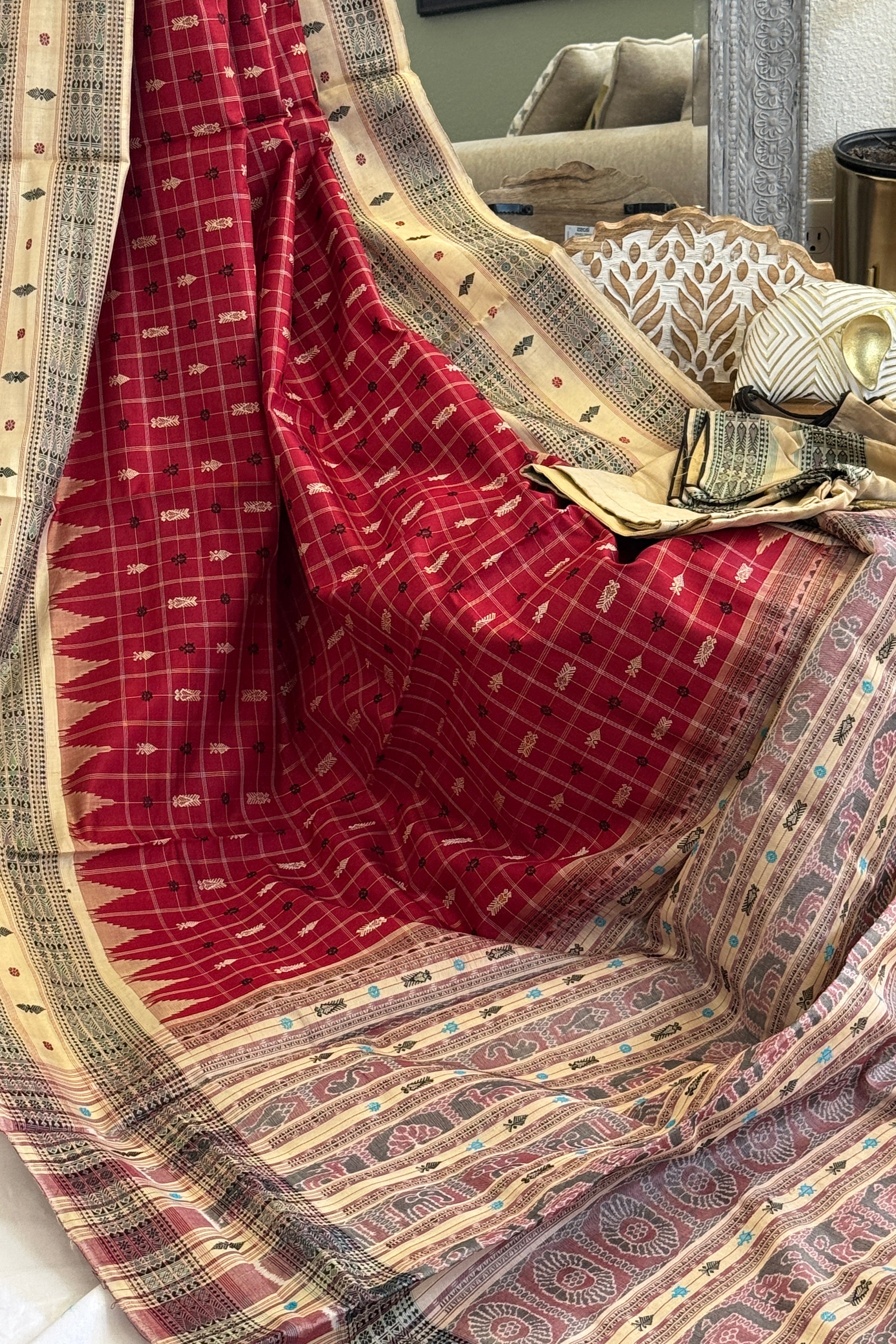 Odisha Hazar Butta Tussar Mulberry Silk Handloom Saree