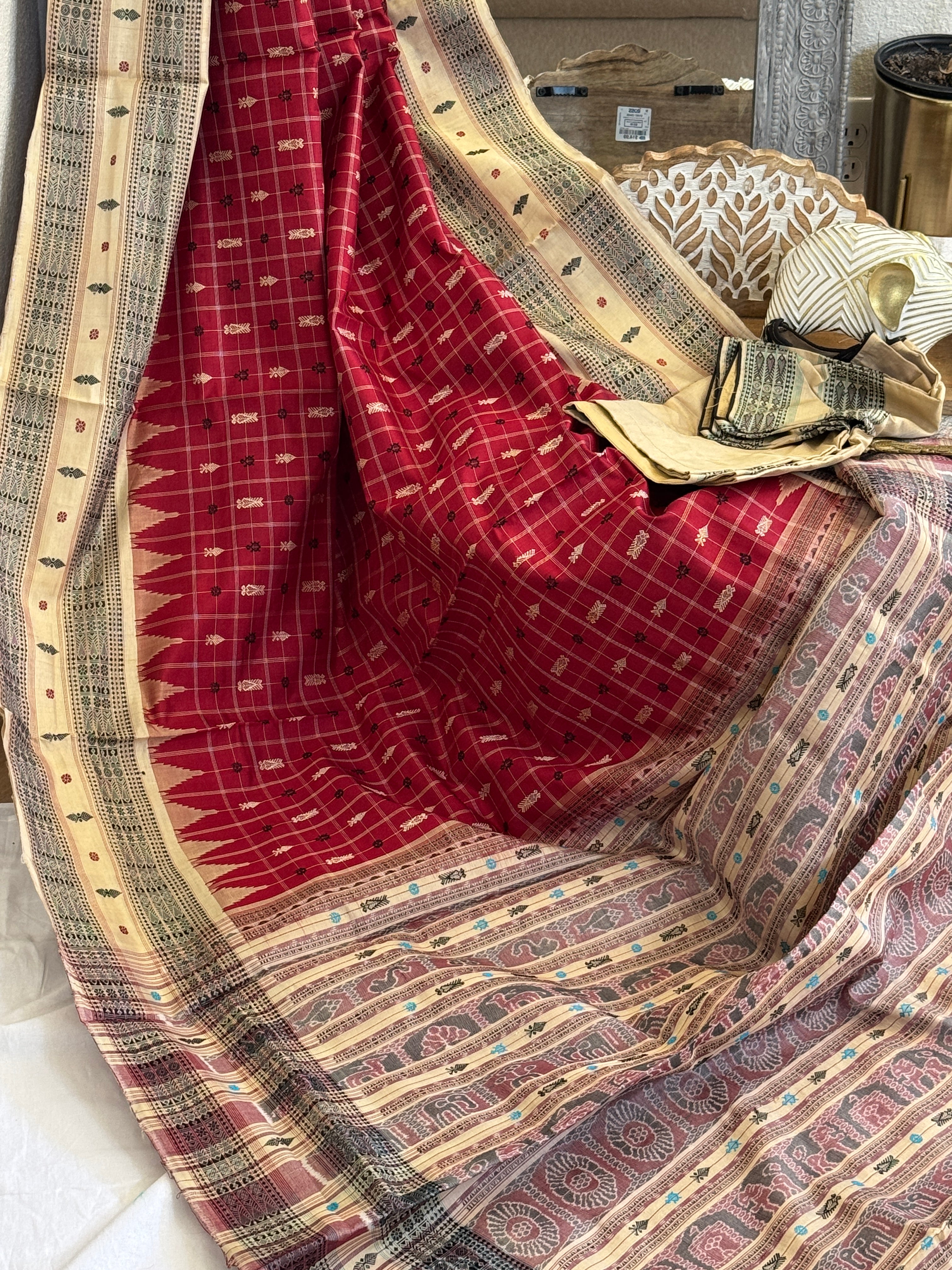 Odisha Hazar Butta Tussar Mulberry Silk Handloom Saree