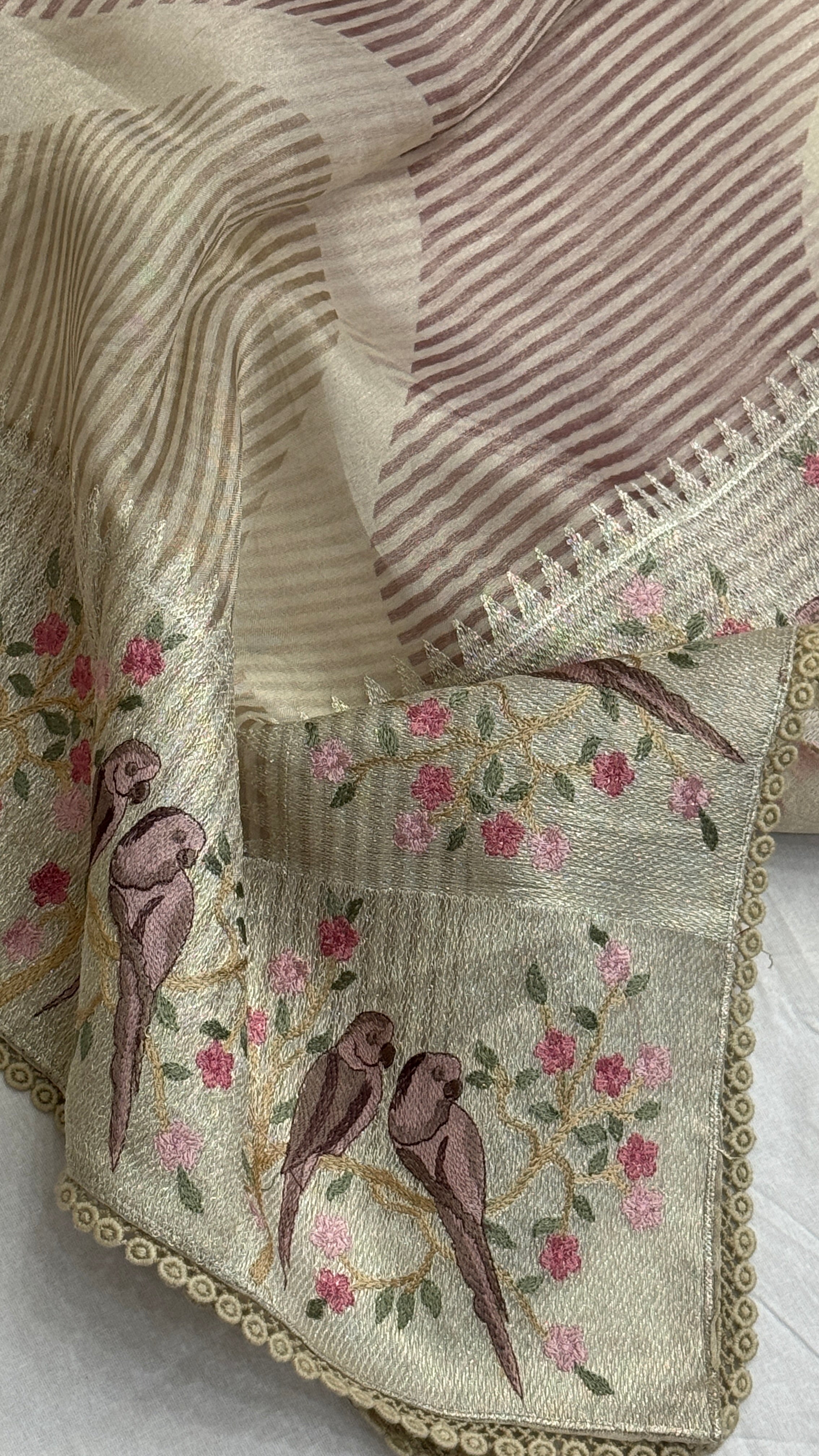 Tissue Silk Saree with paithani woven borders and pallu
