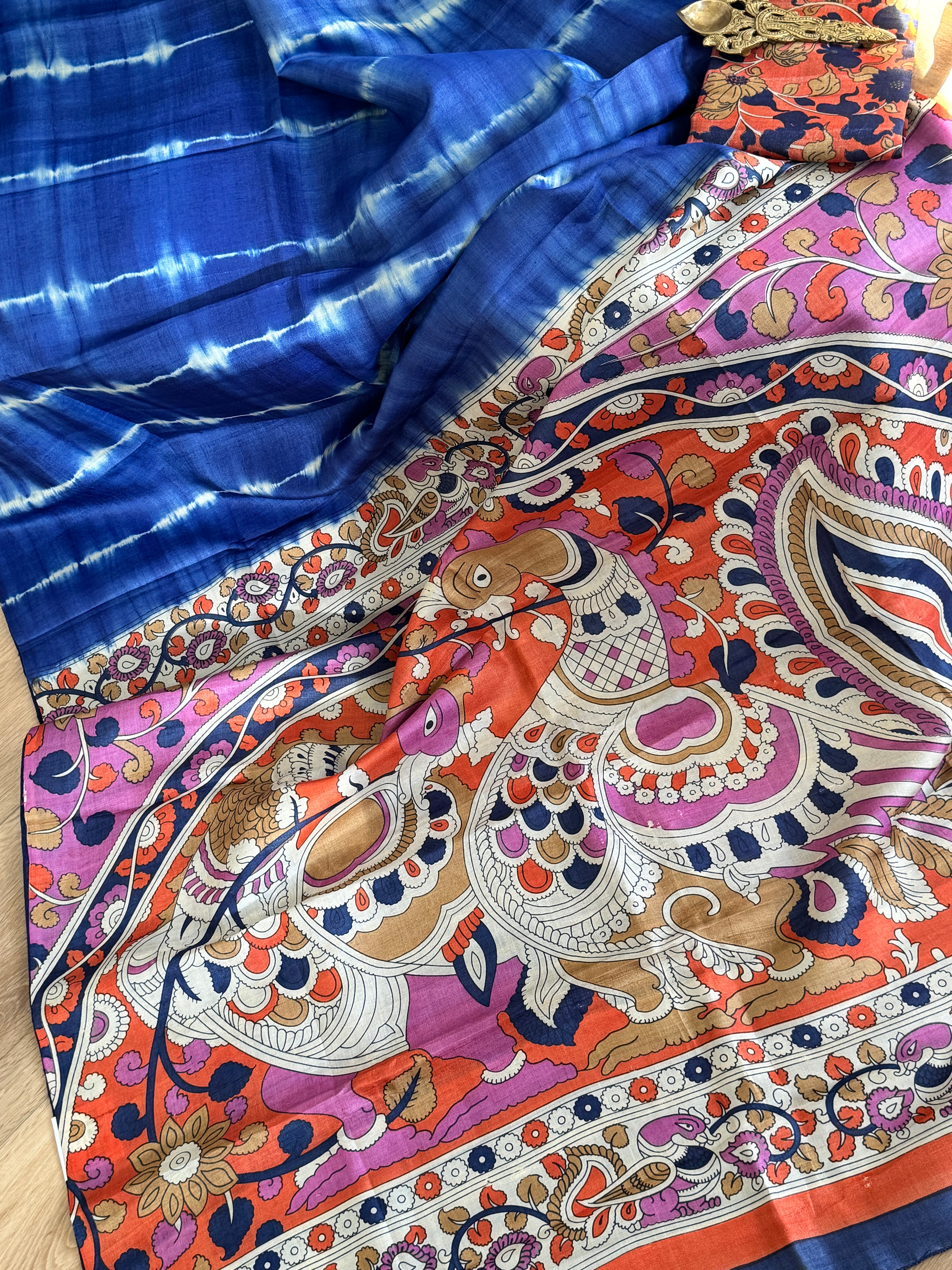 Murshidabad silk Shibori Dye Saree