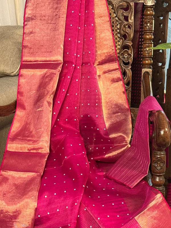Silk Handloom Saree with weaving
