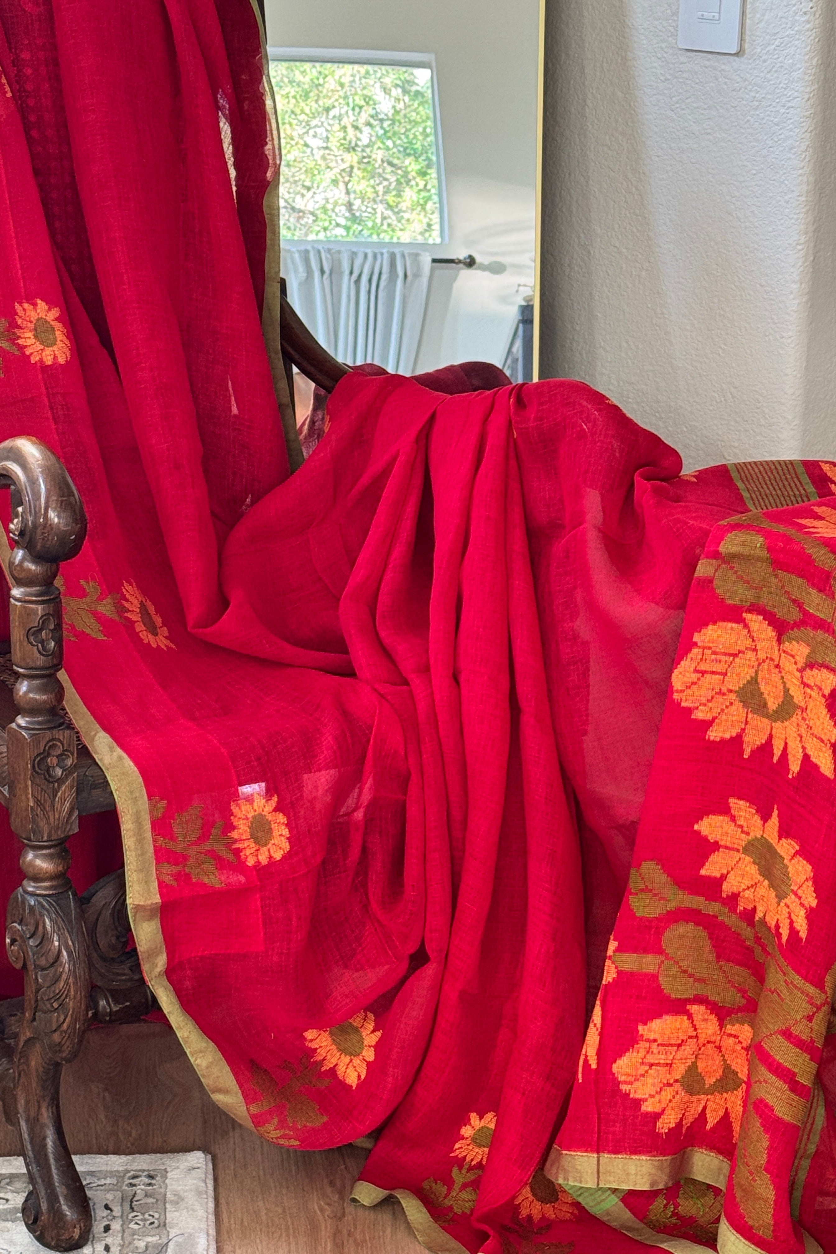 Linen Handloom Woven Saree