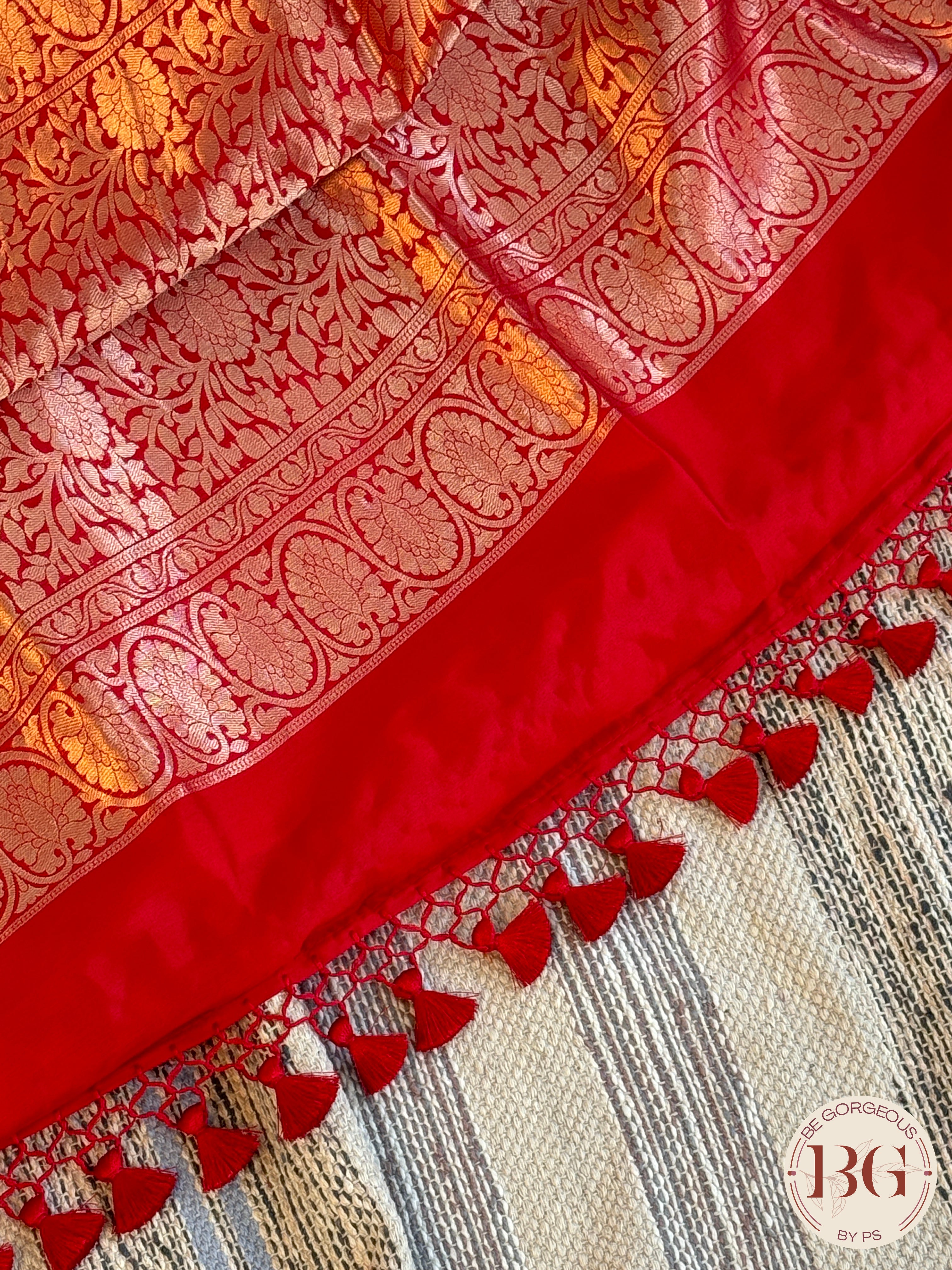 Banarasi silk raw mango katan silk saree silk mark certfied - Pink