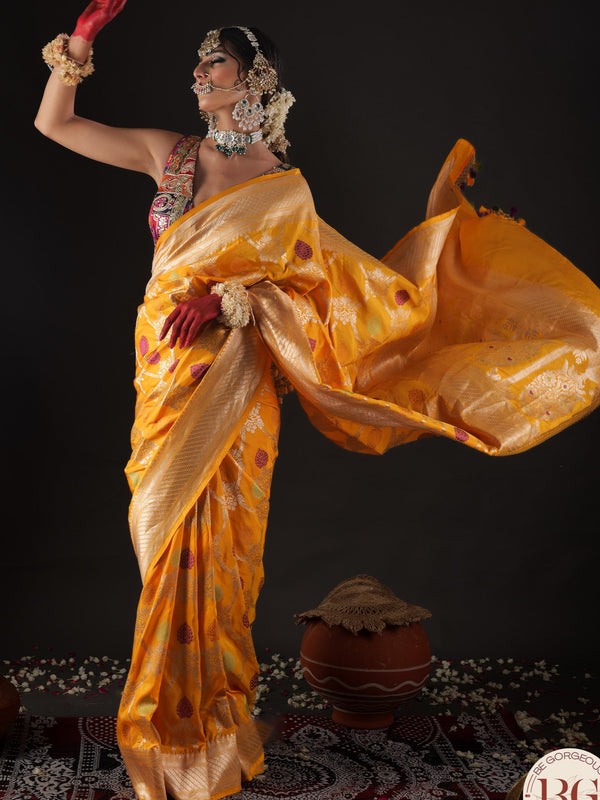 Banarasi Katan Silk Meenakari Handloom Saree