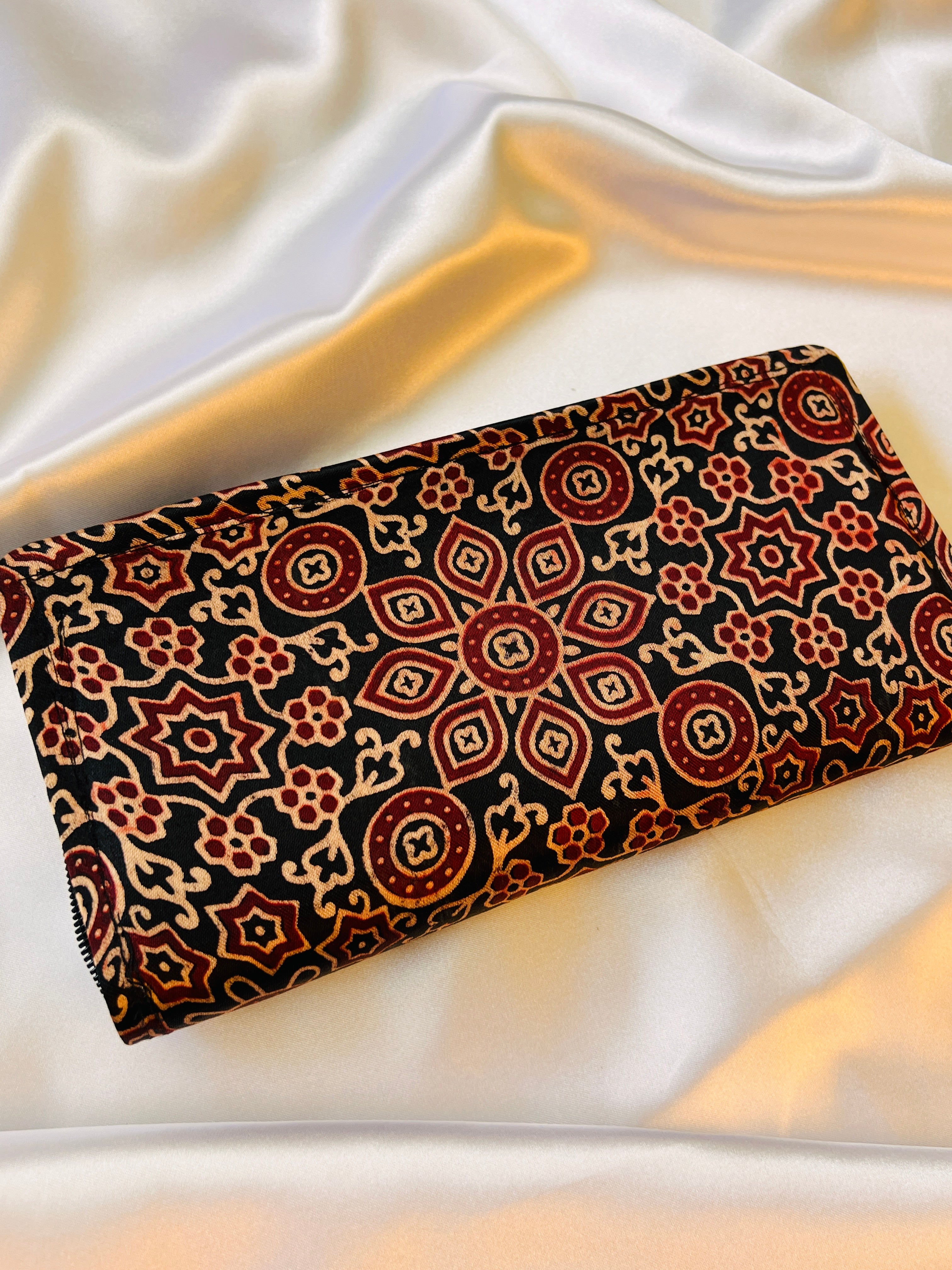 Black multicolor silk kutchy hand embroidery clutch purse – GoCoop