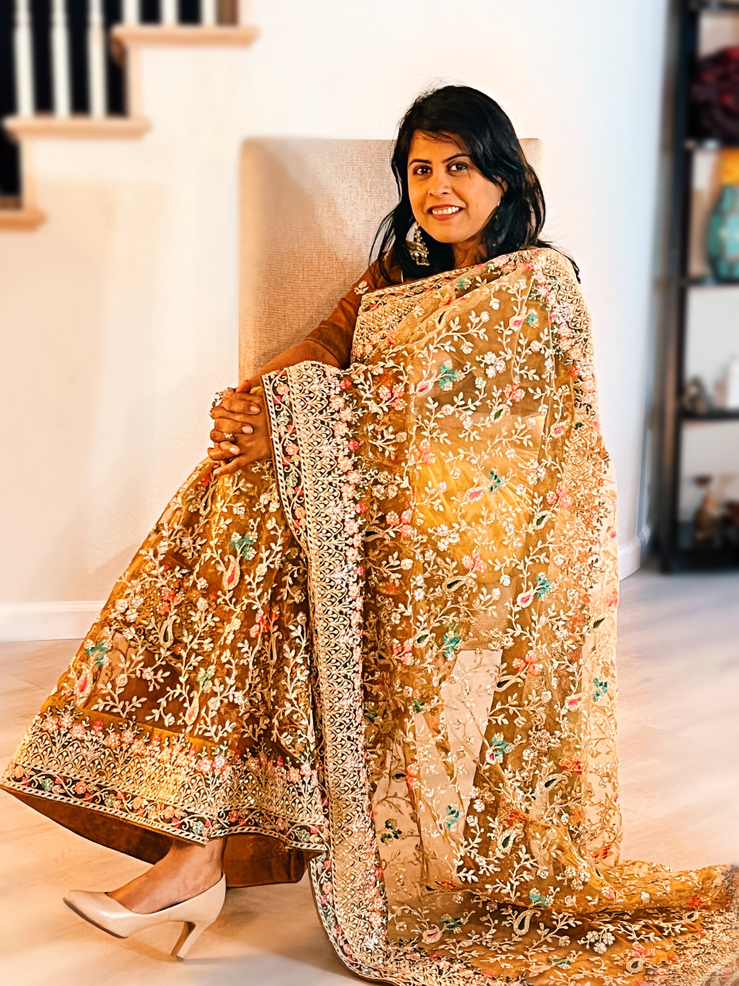 Bridal Lehengas : Maroon pure velvet soft net stone work ...