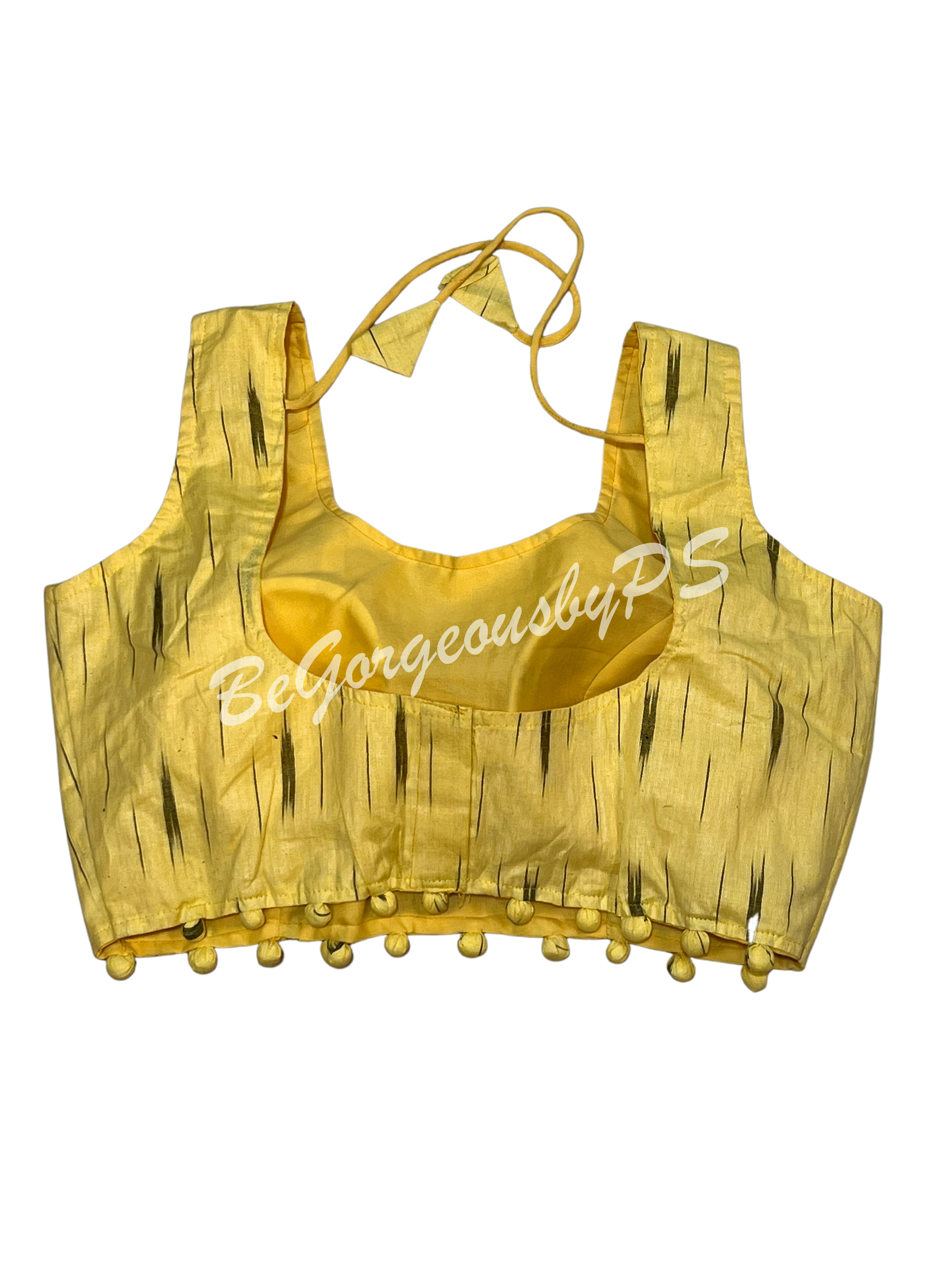 IKKAT POMPOM YELLOW