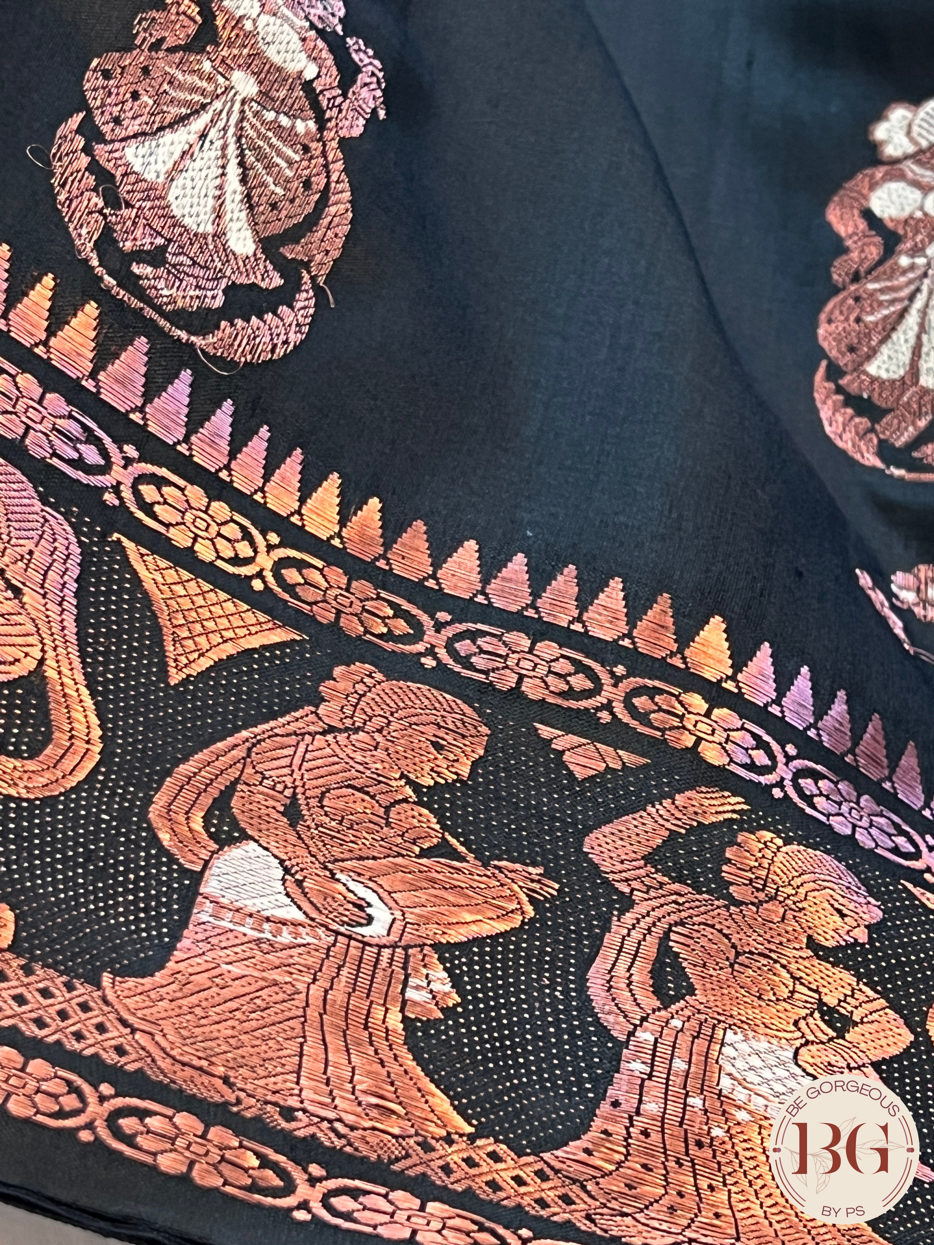 Pure Silk Baluchari Saree - Black