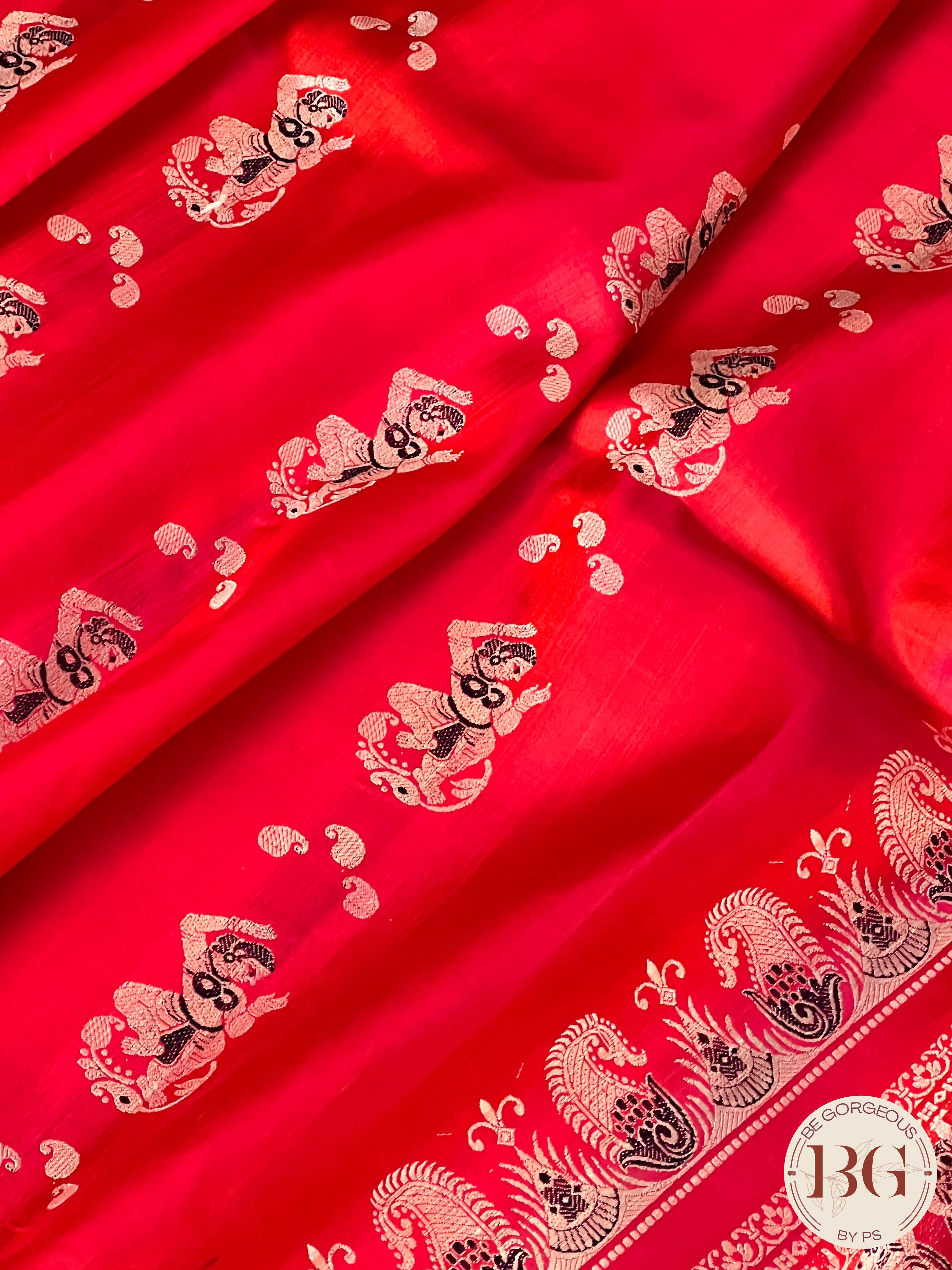 Pure Silk Baluchari Red