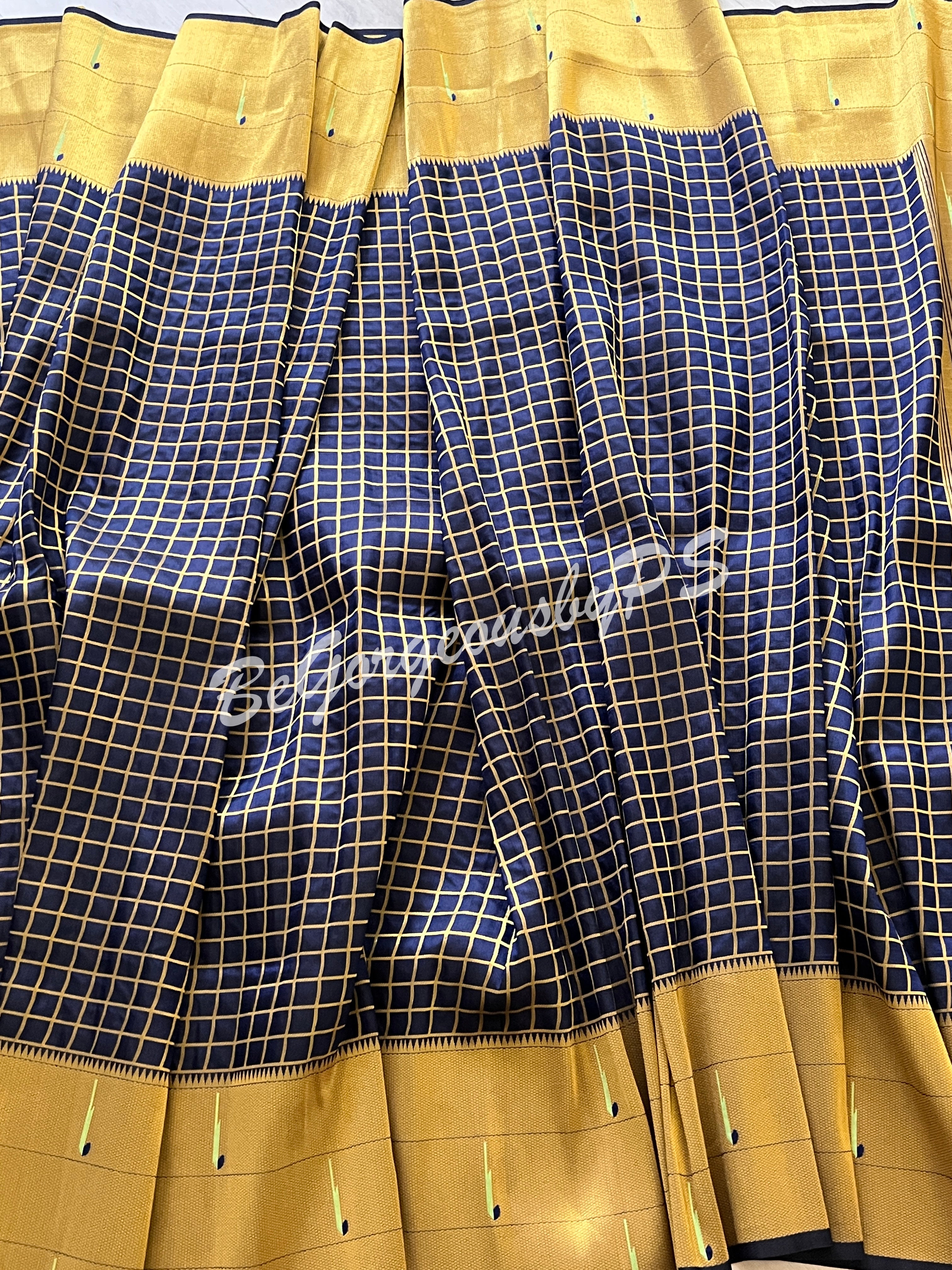 PAITHANI CHEX SILK SAREE - BLUE