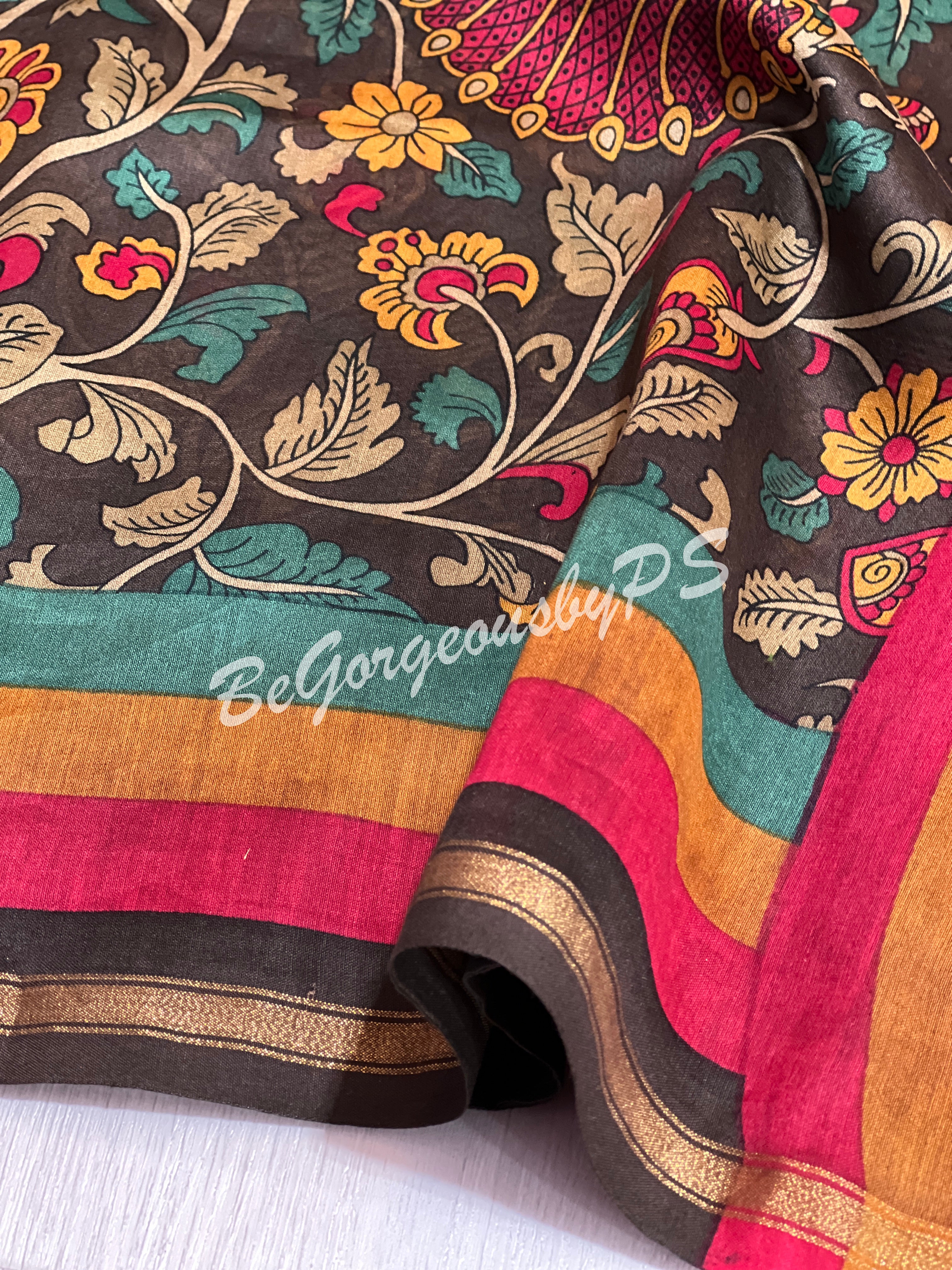 CHANDERI KALAMKARI printed 1