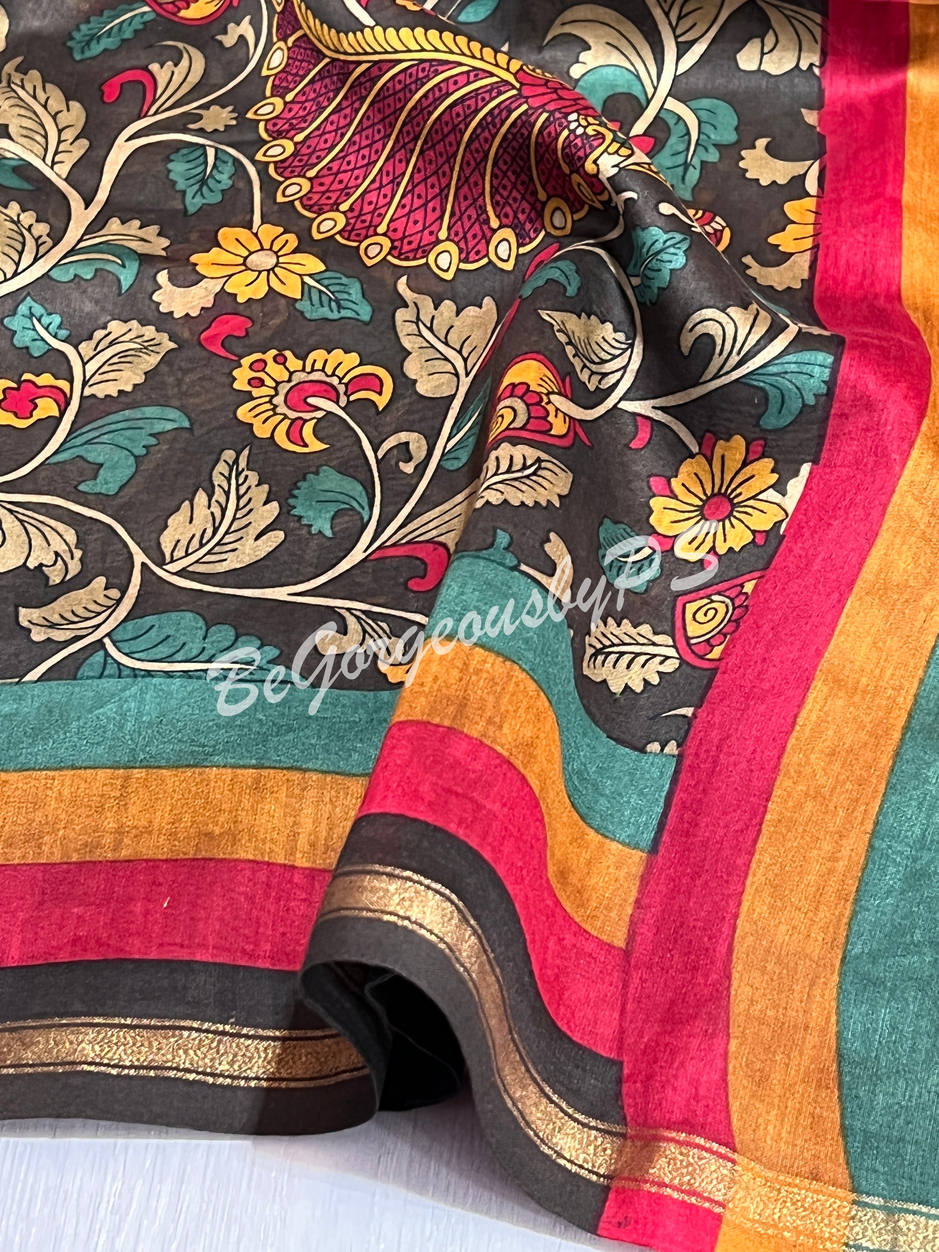 CHANDERI KALAMKARI printed 1