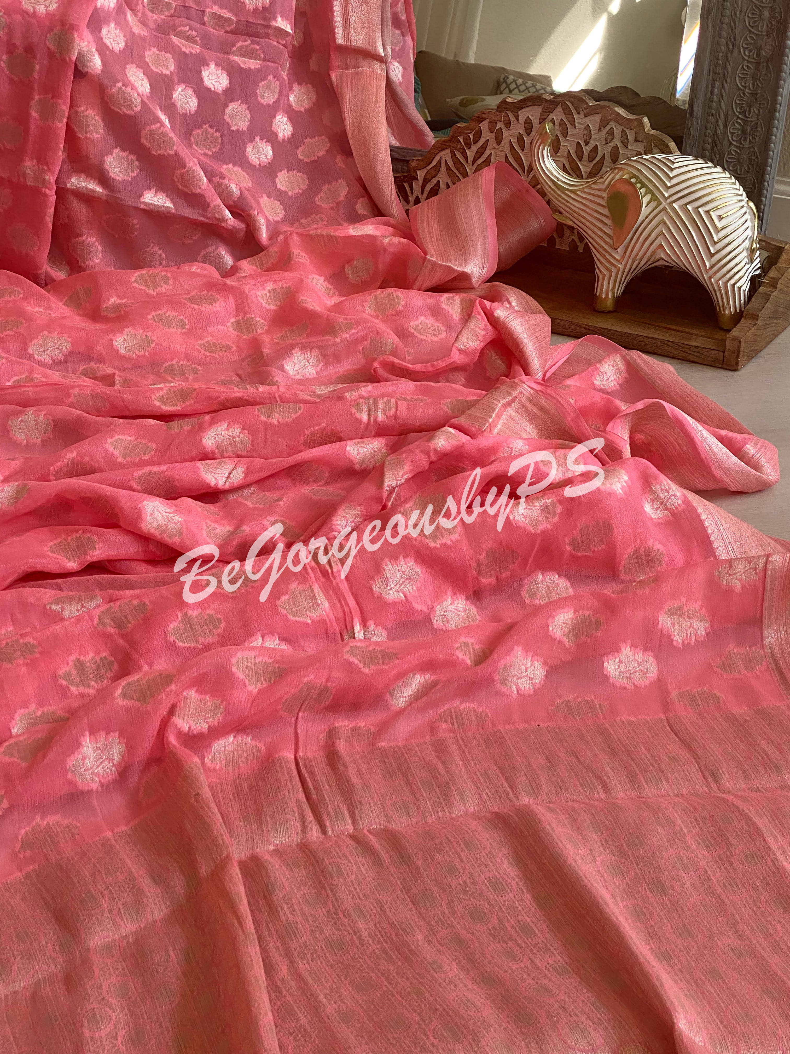 Khaddi georgette banarasi saree