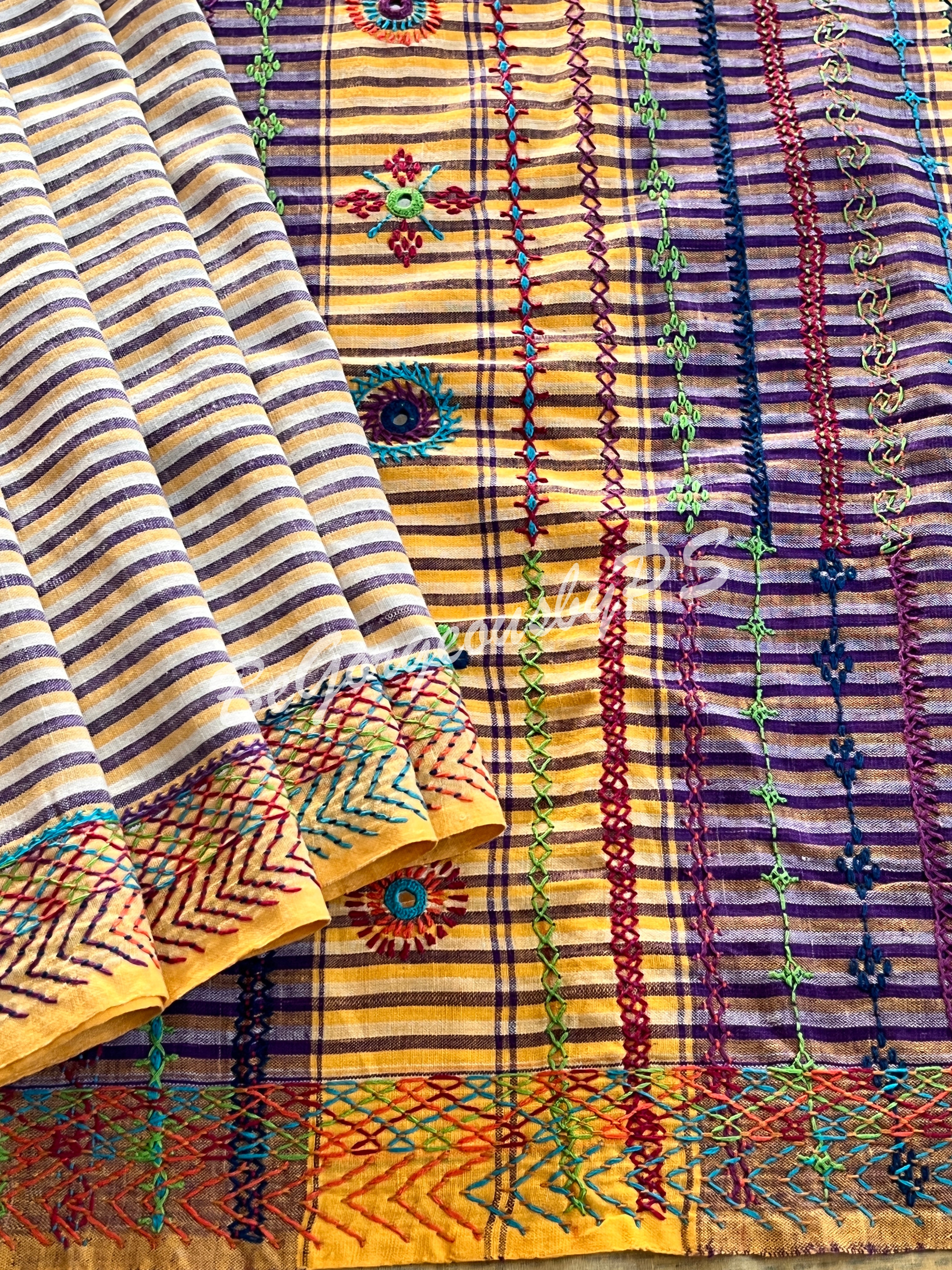 Lambani Embroidery on Khaddi Cotton Cream