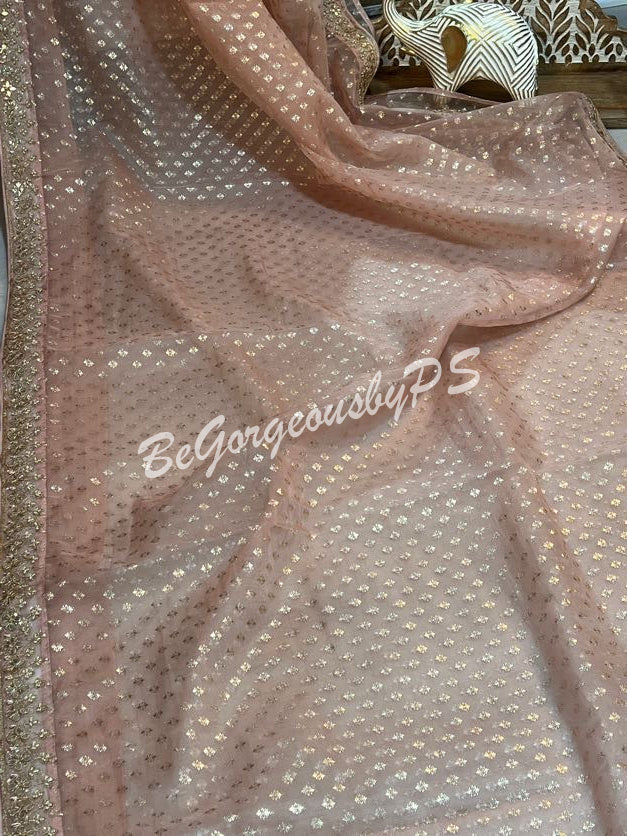 ORGANZA GOTA PEACH