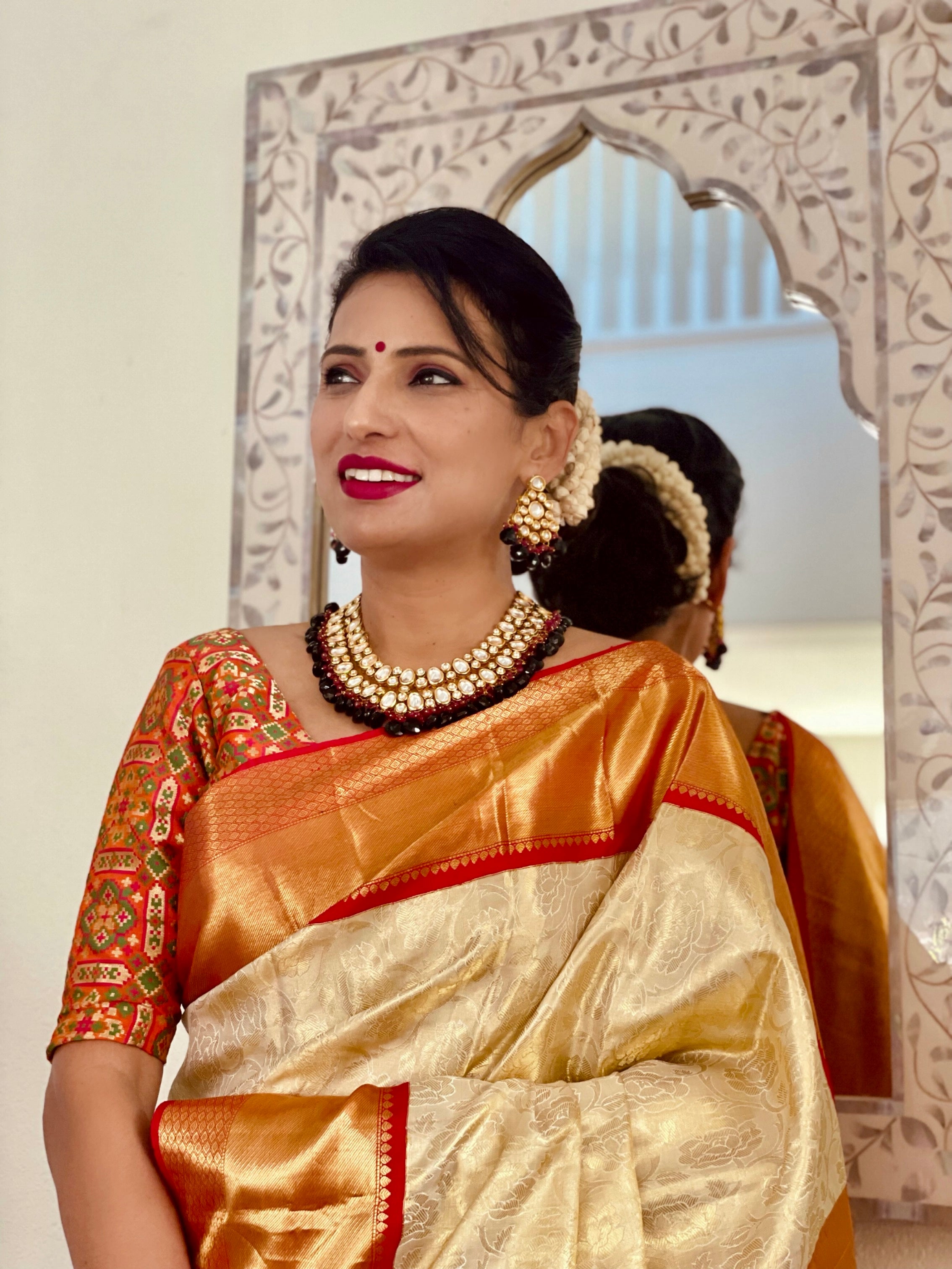 KANJEEVARAM PURE SILK KANJEEVARAM WHITE RED SA-KAN-PUR-WH416