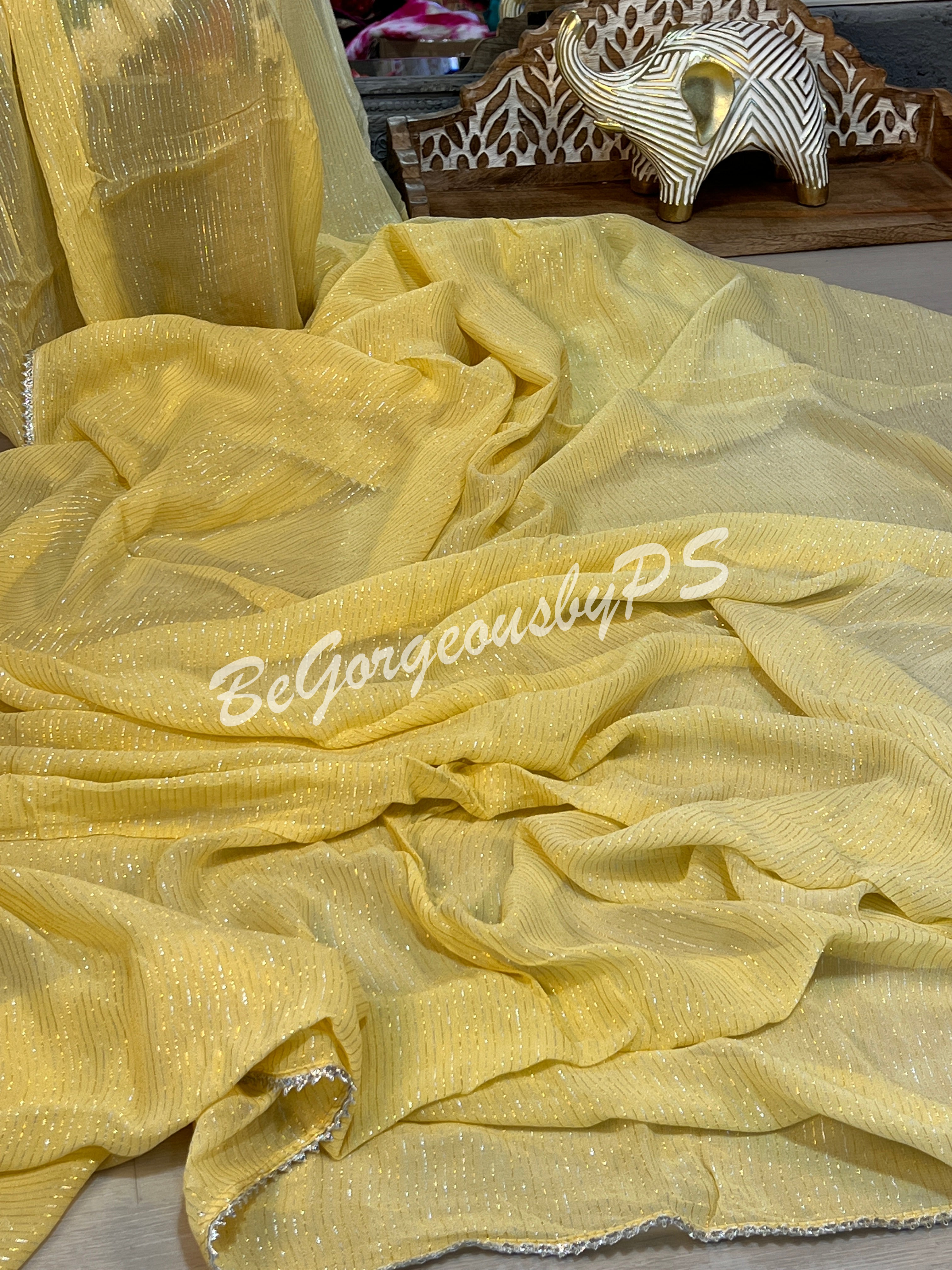 GEORGETTE DESIGNER YELLOW SA-GEO-DES-YE115